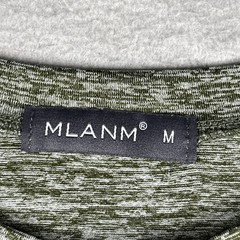 Mlanm Long Sleeve Buttoned Shirt Green Mens M 1/3 Button Up Rare Everyday Wear