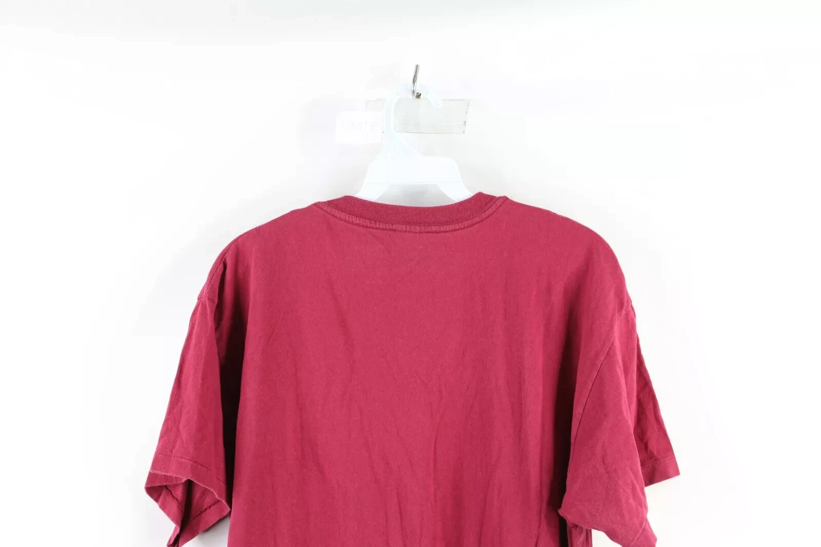 Vintage 90s Streetwear Mens Large Faded Blank Pocket T-Shirt Burgundy Cotton gallery
