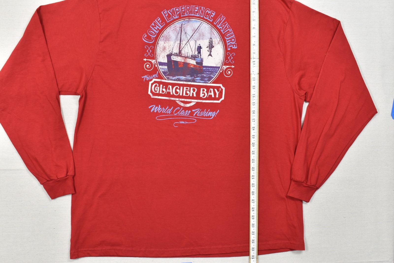 St. John's Bay Men's 3XLT Red Long Sleeve Tee Glacier Bay World Class Fishing gallery
