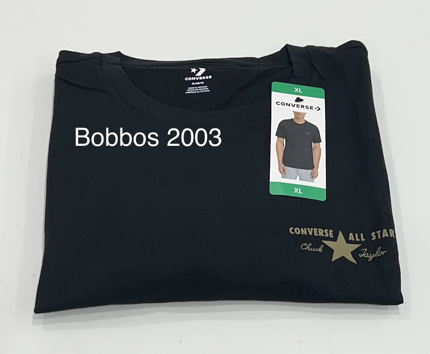 Converse Men’s All Star Chuck Taylor Short Sleeve T-Shirt, Black, Size XL