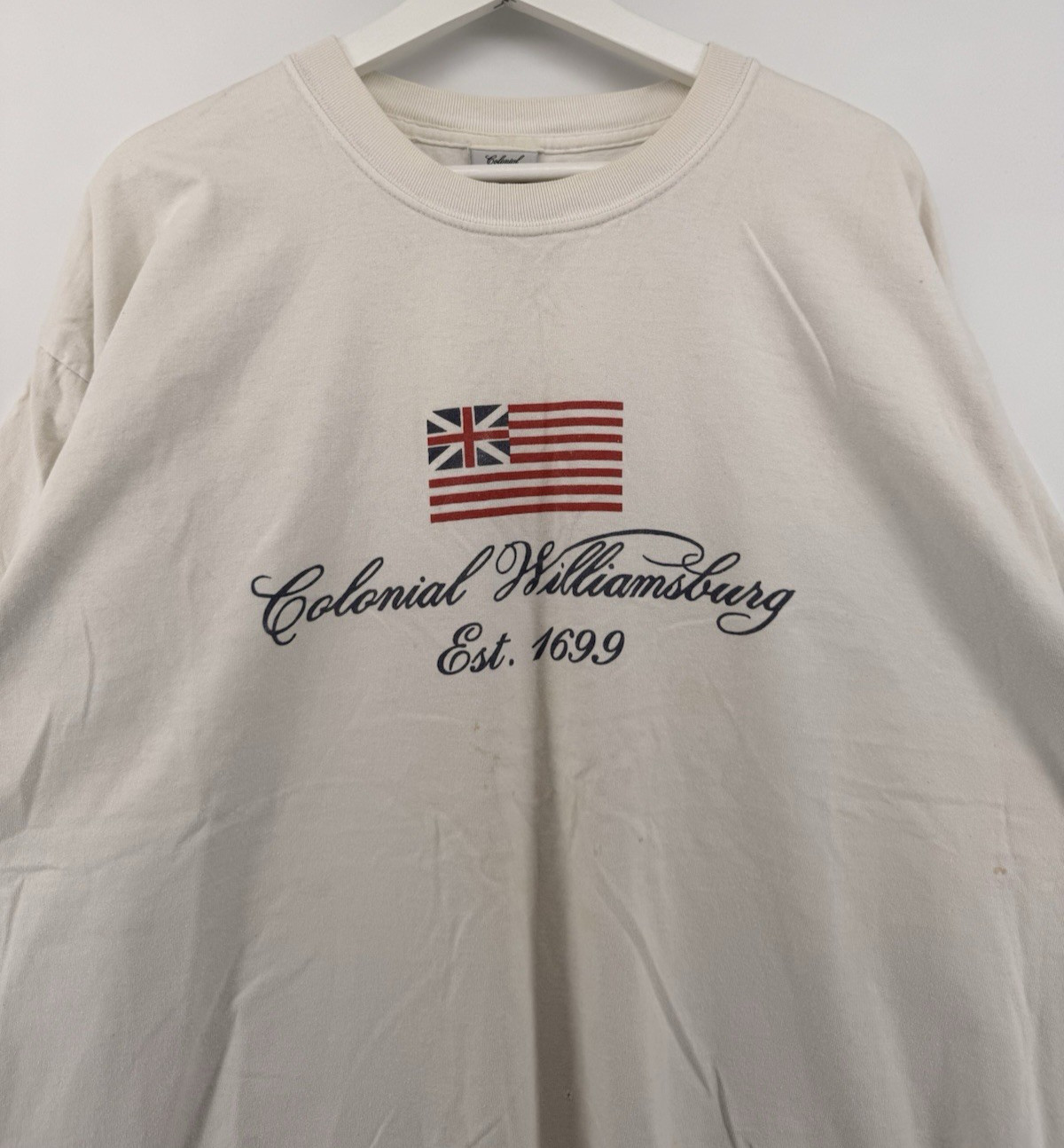 Colonial Williamsburg Men’s Graphic T Shirt Flag Logo 2XL USA History Souvenir gallery
