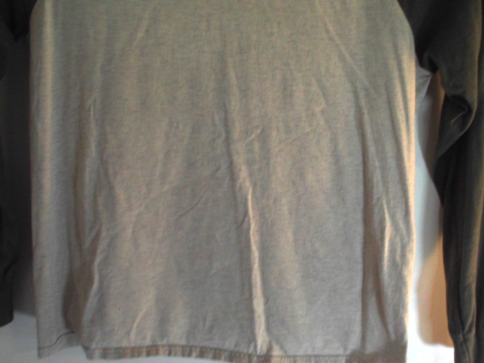 Hanes Men's X Temp Ragland T Shirt Size Large Army Green and Linen White gallery