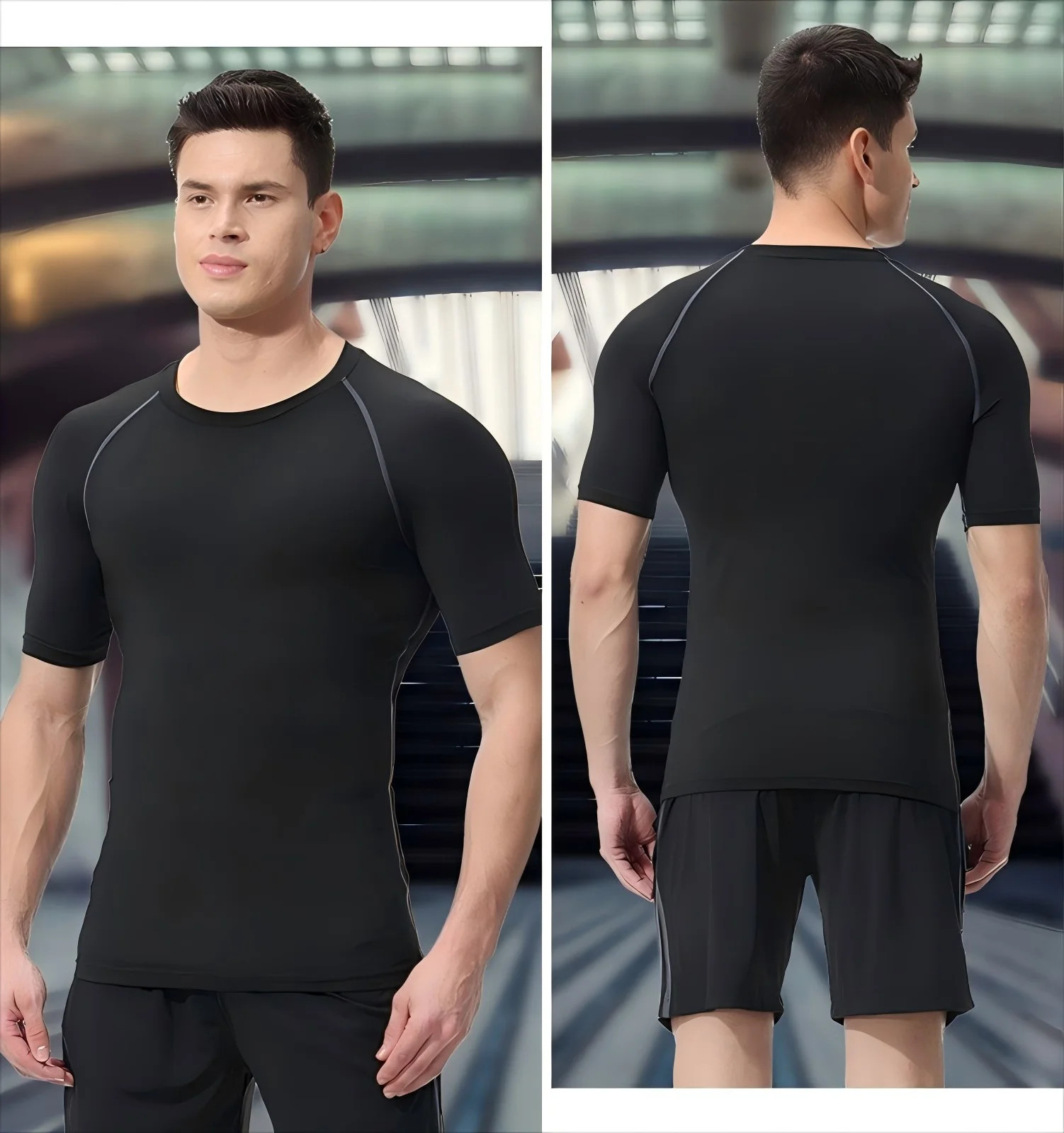 New Men's T Shirt Outdoor Training Fitness Gym Jogging Running Sweatshirt Bat/-M gallery