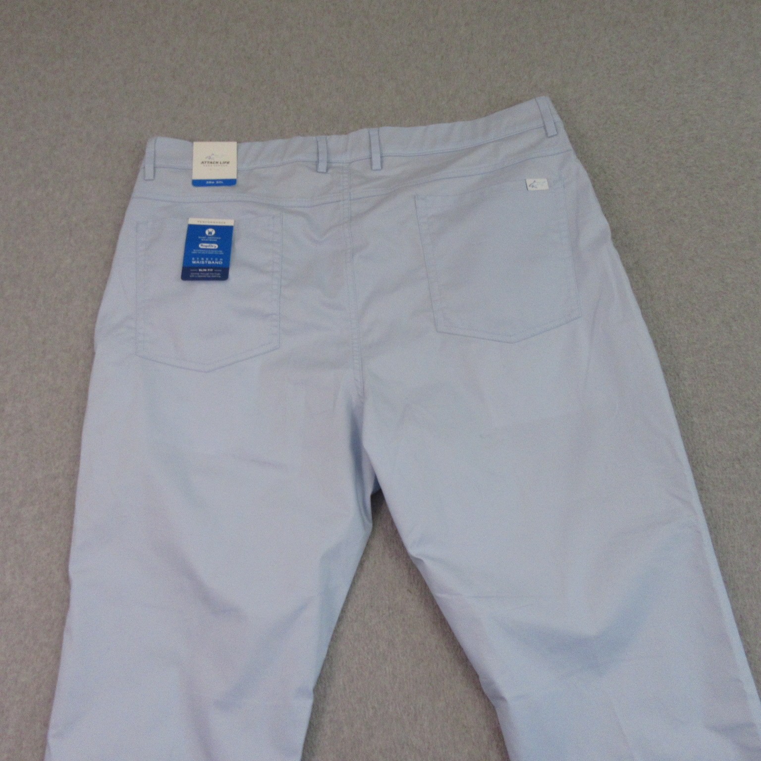 NWT Greg Norman Mens Attack Life Mens Chino Golf Pants 38 X 30 Slim Light Blue gallery