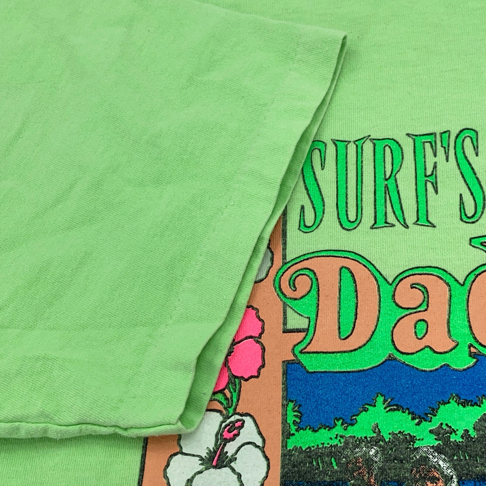 LONG LENGTH vtg 90s SURF’S UP DADDY-O GIRLS PARTY T-Shirt L beach neon hawaii gallery