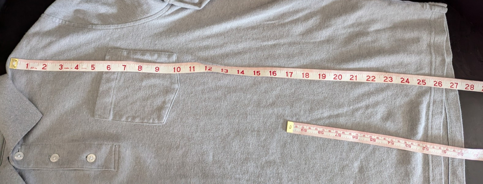 Croft & Barrow Easy Care Men's Gray Long Sleeve Polo with Pocket Size Large gallery