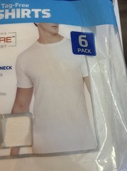 Gildan Mens White 6 Pack Tag-Free Basic T-Shirts Size Small (34-36) NEW In pkg
