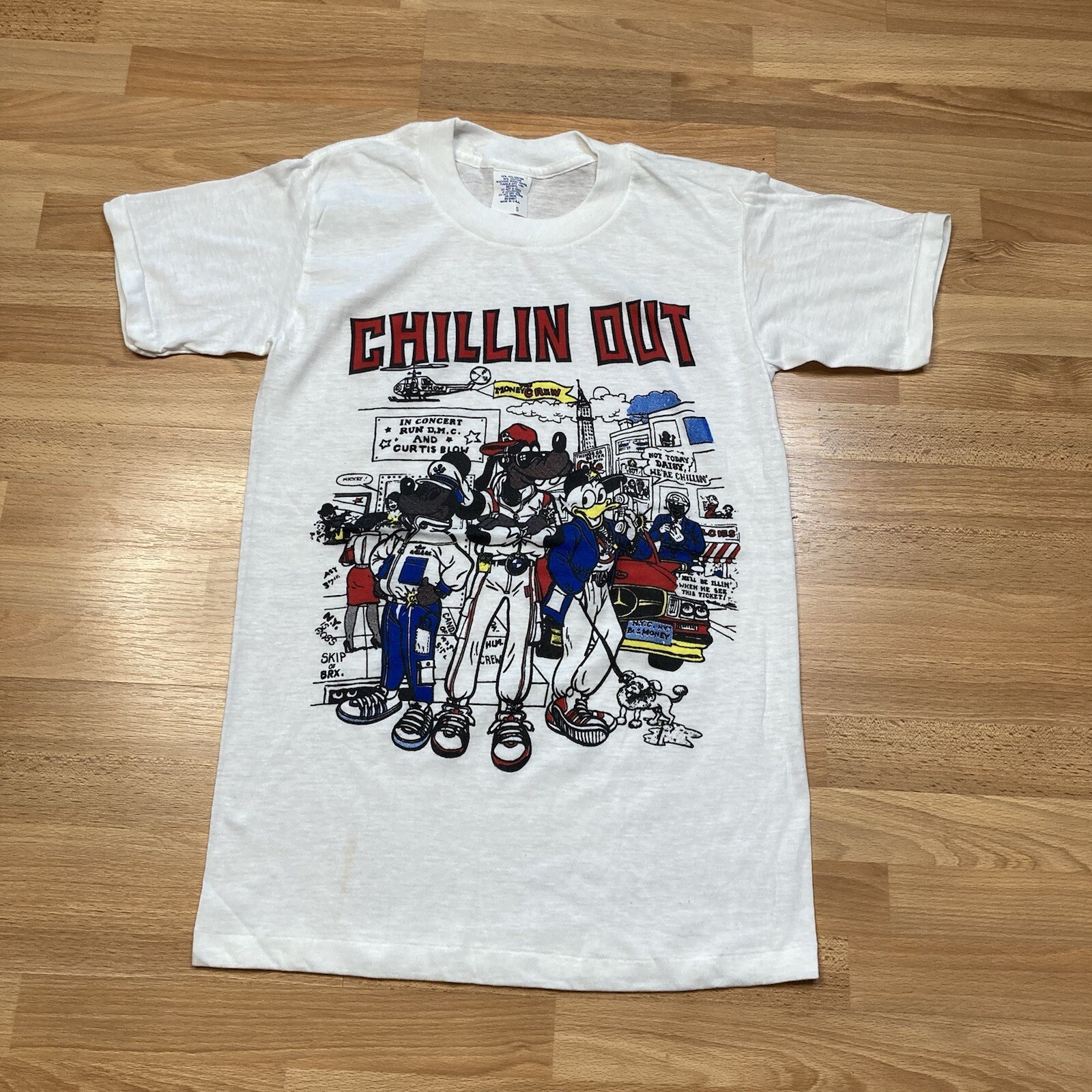 Run DMC Shirt XS Vintage 80s 90s Disney Parody Cartoon Chillin Hip Hop Rap Tee gallery
