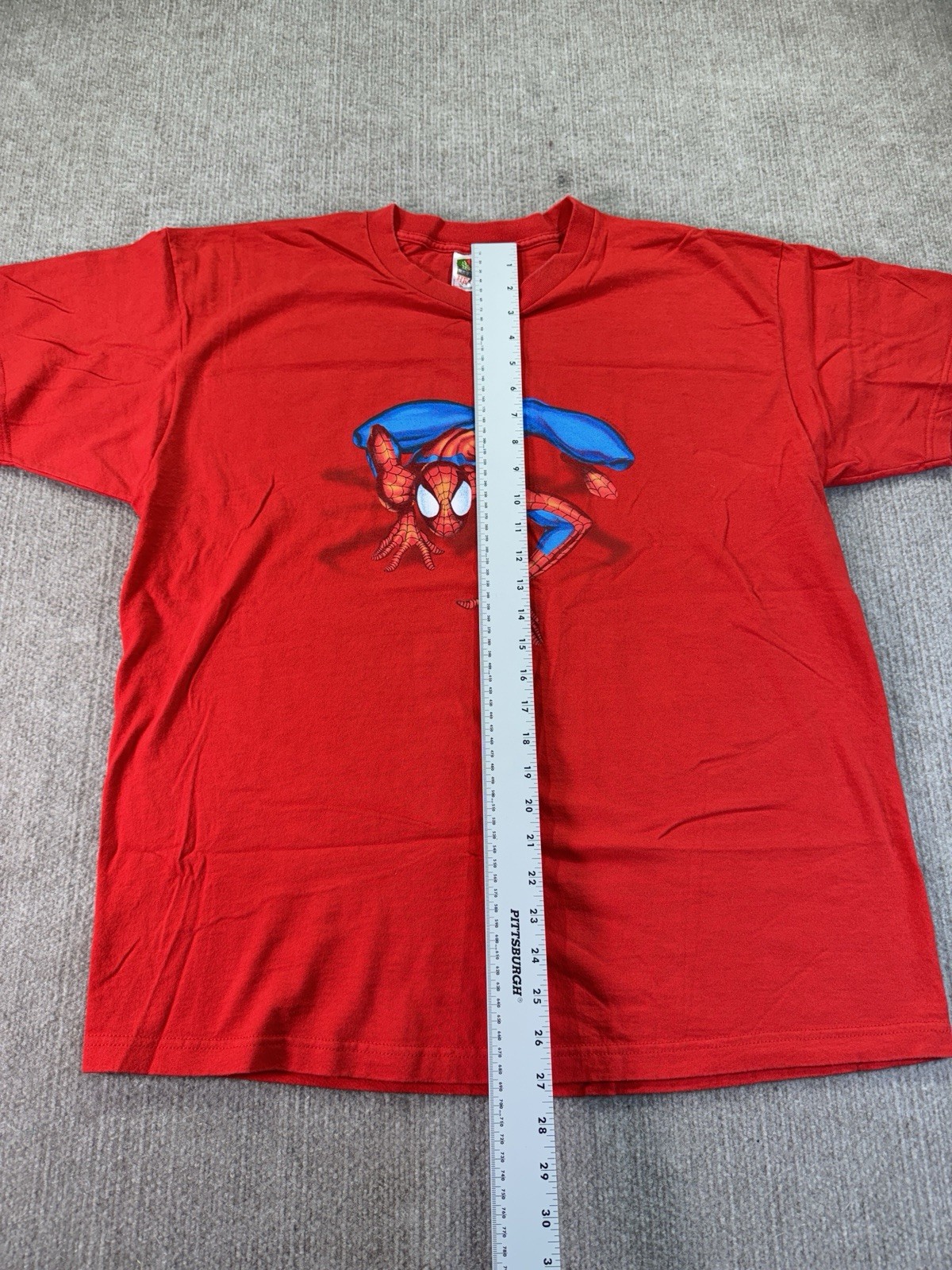 Vintage Marvel Spider-Man Tee XL Fruit Of The Loom Red Double Sided Graphic Y2K gallery