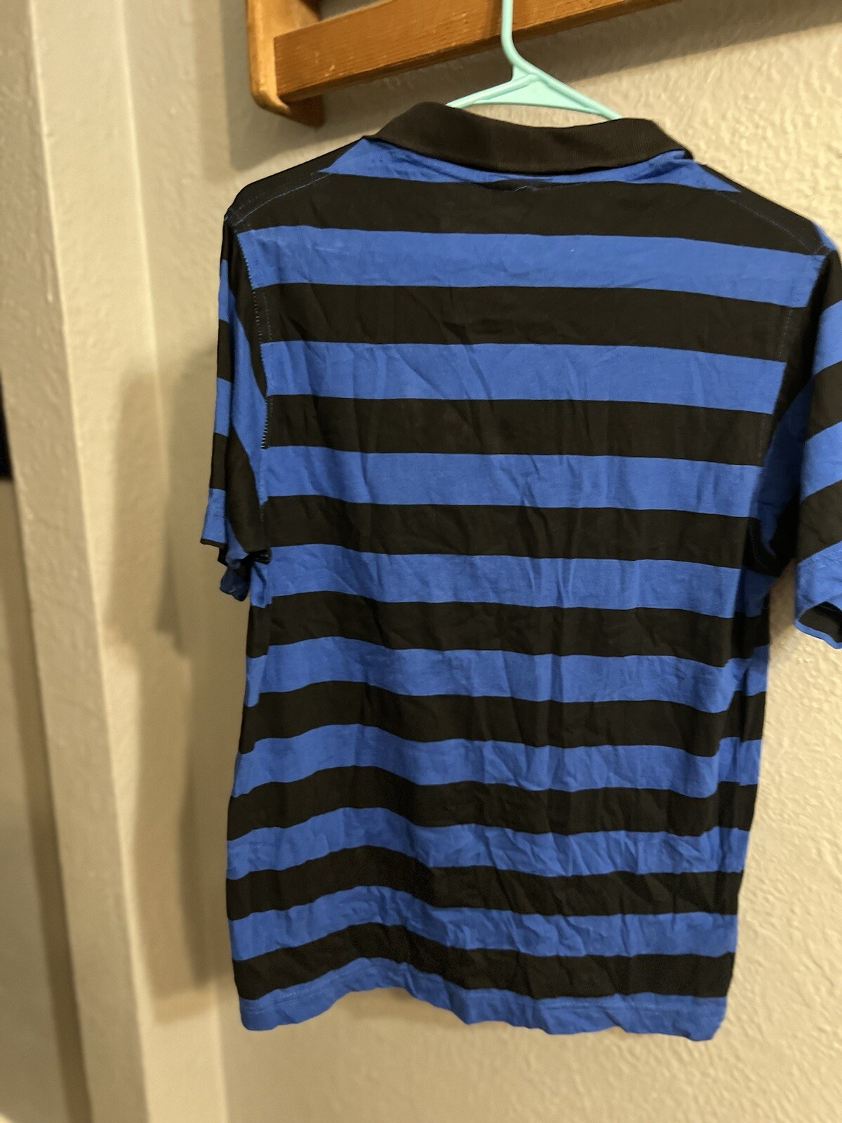 Vintage Lacoste 1/4 Button Polo Shirt Size 4 Blue Striped Mens gallery