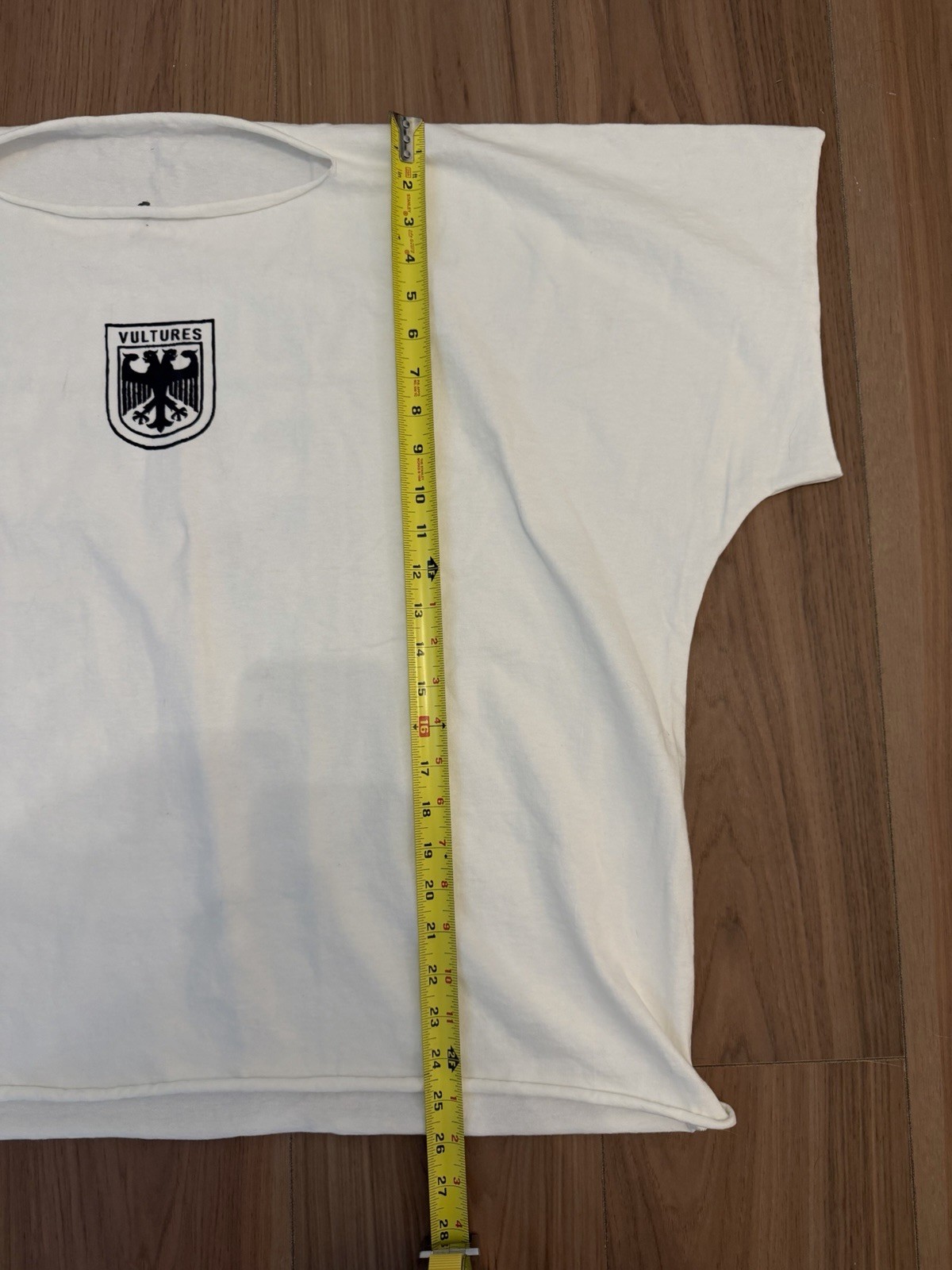 Vultures Logo Graphic Oversized Crew Neck Cotton Knit T-Shirt, White/Black 2 gallery