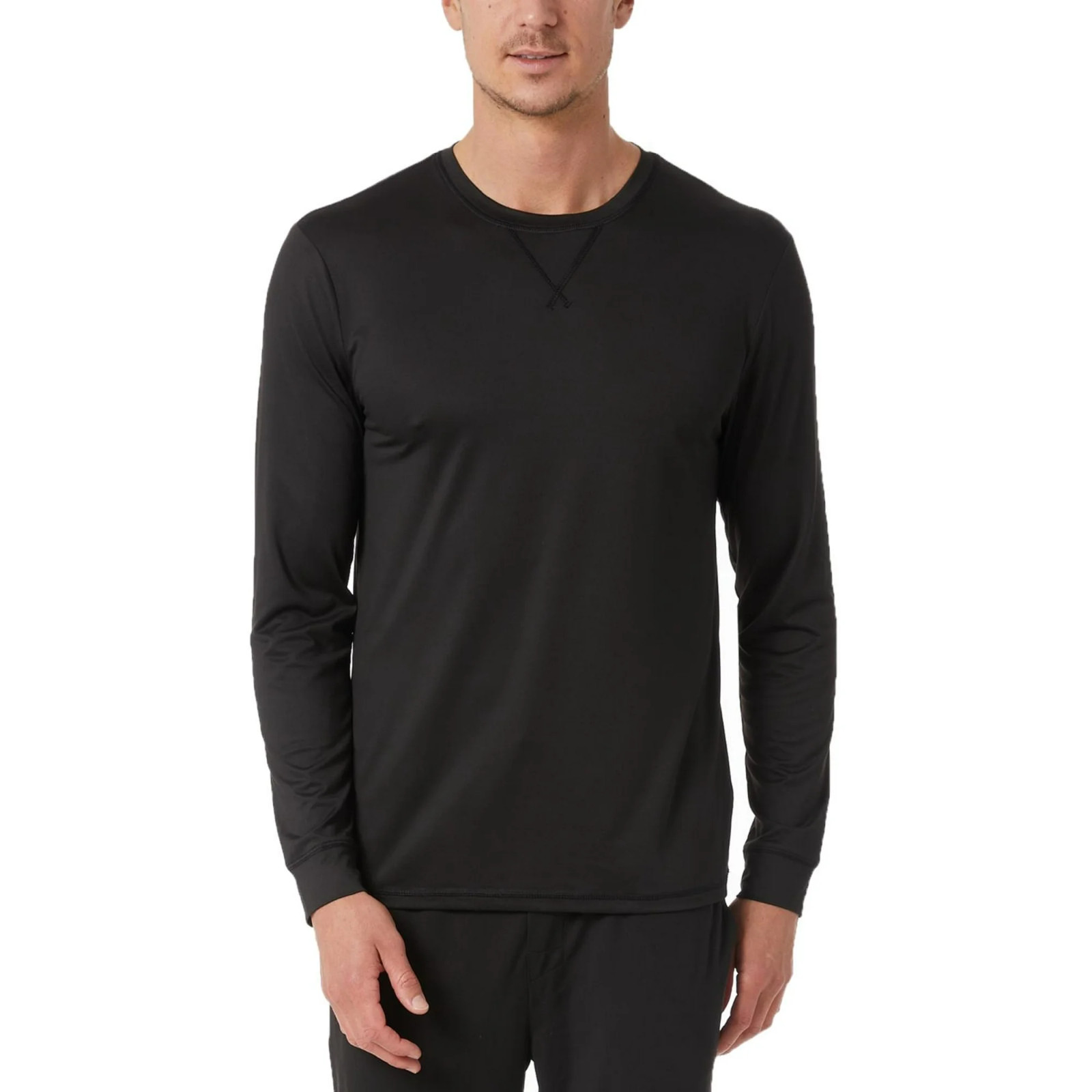 32 Degrees Men's Top Notch Long-Sleeve Sleepwear Shirt, Black, XL gallery