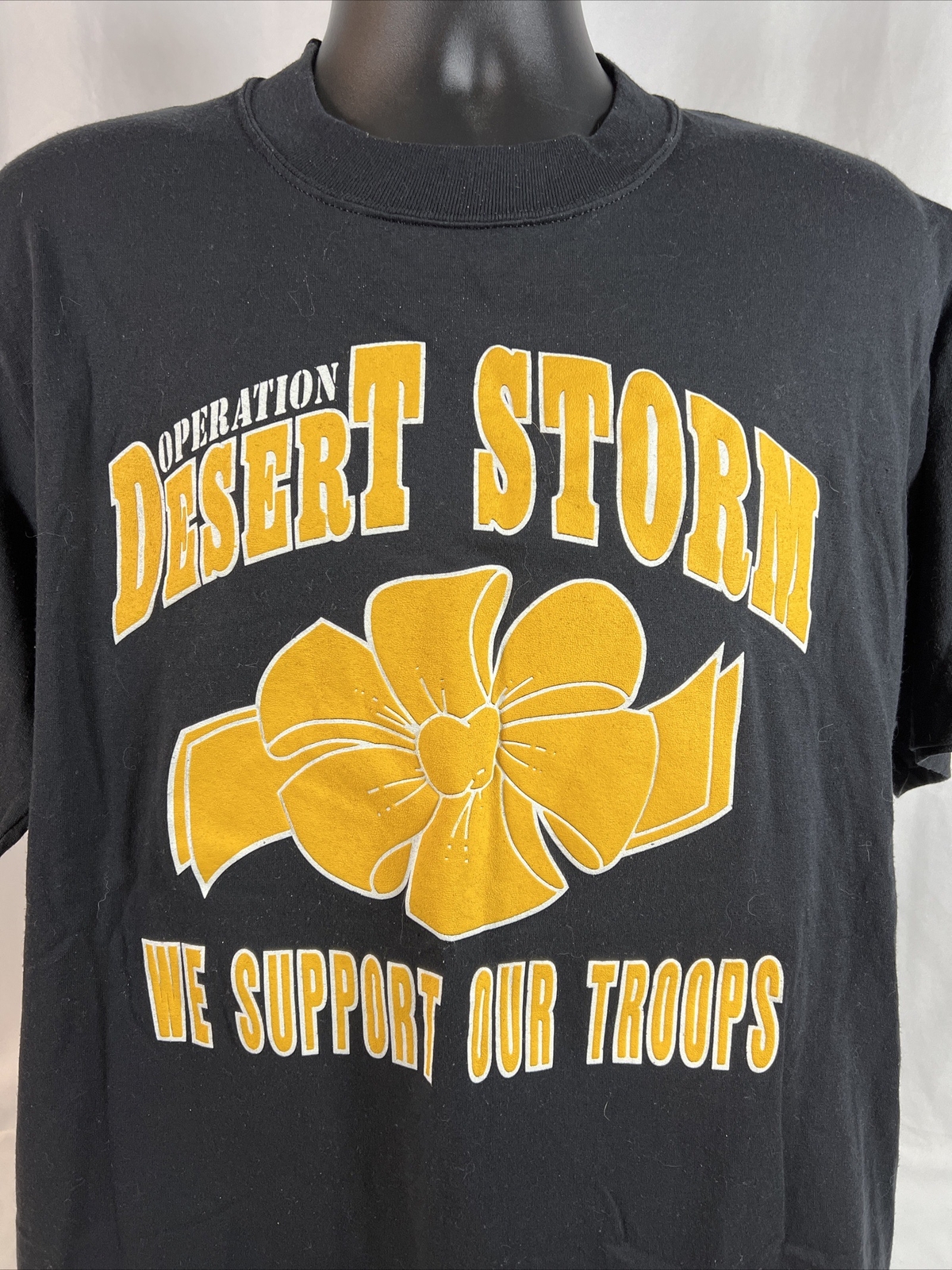 Desert Storm Mens Shirt Black 2XL Yellow Iraq War Military 90s Rare VINTAGE gallery