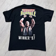 💀 Stone Cold Steve Austin Men’s L Black Royal Rumble WWE Wrestling T-Shirt