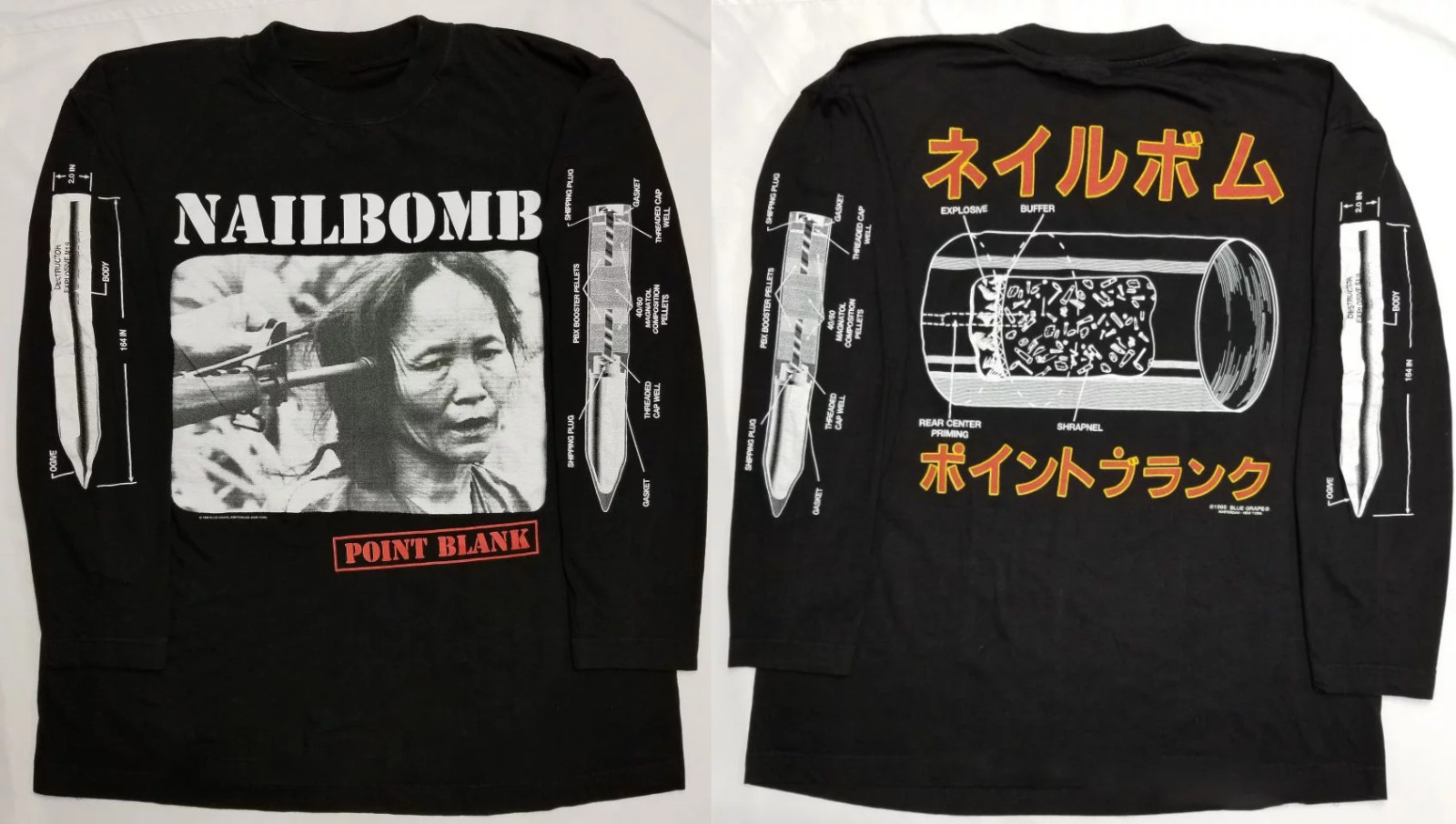Rare Nailbomb Band Ablum point blank long sleeve All Size S to 5XL 2F2063 gallery