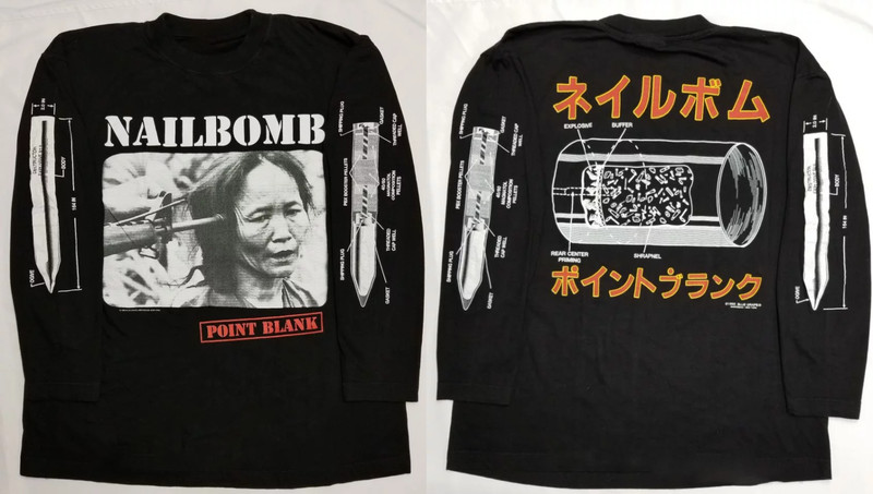 Rare Nailbomb Band Ablum point blank long sleeve All Size S to 5XL 2F2063