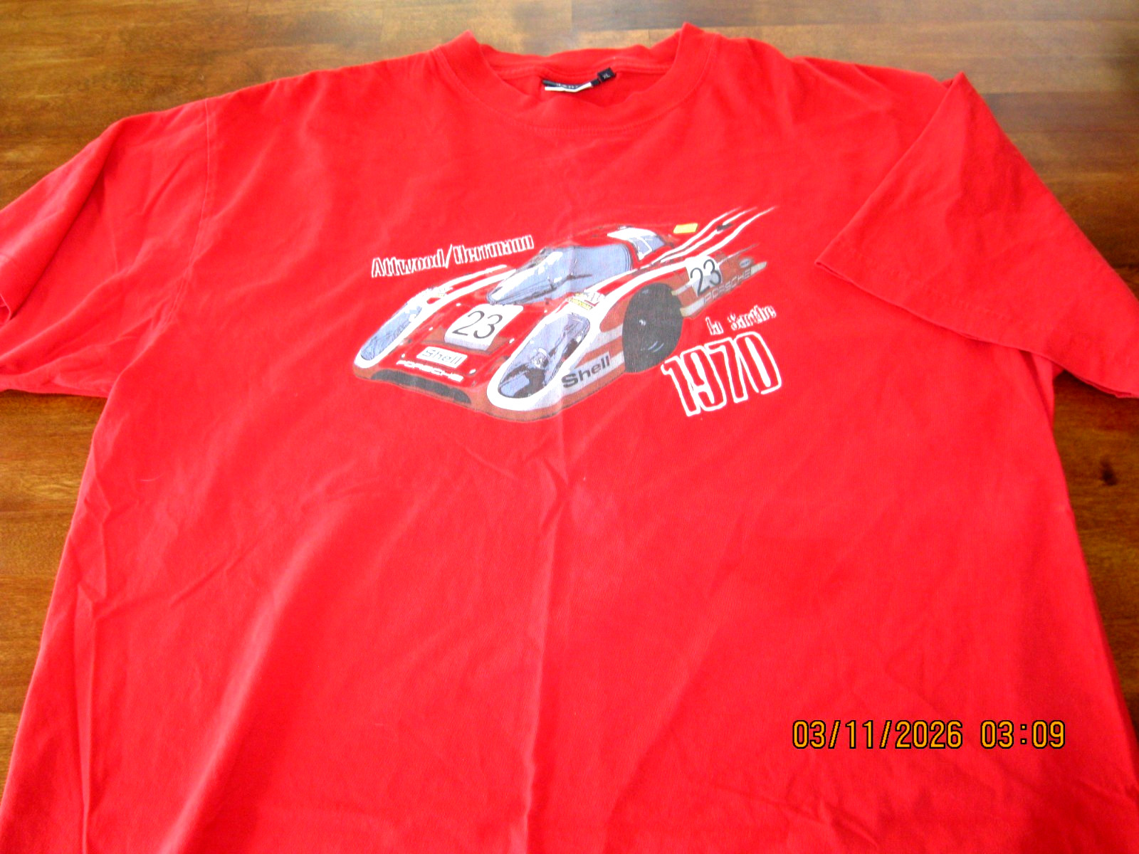 VINTAGE 917 1970 RACE WINNER SHIRT Herrmann / Attwood RED T SHIRT SZ XL gallery