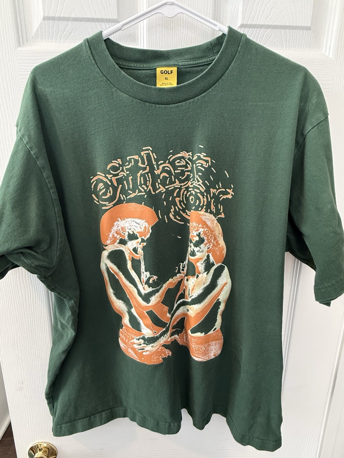 GOLF WANG Men’s XL Green Graphic Print Cotton Crew Neck Short Sleeve Tee