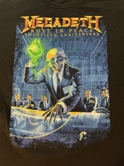 MEGADETH Rust in Peace 20th Ann. Concert Tour T-Shirt 2010 sz XL Anvil