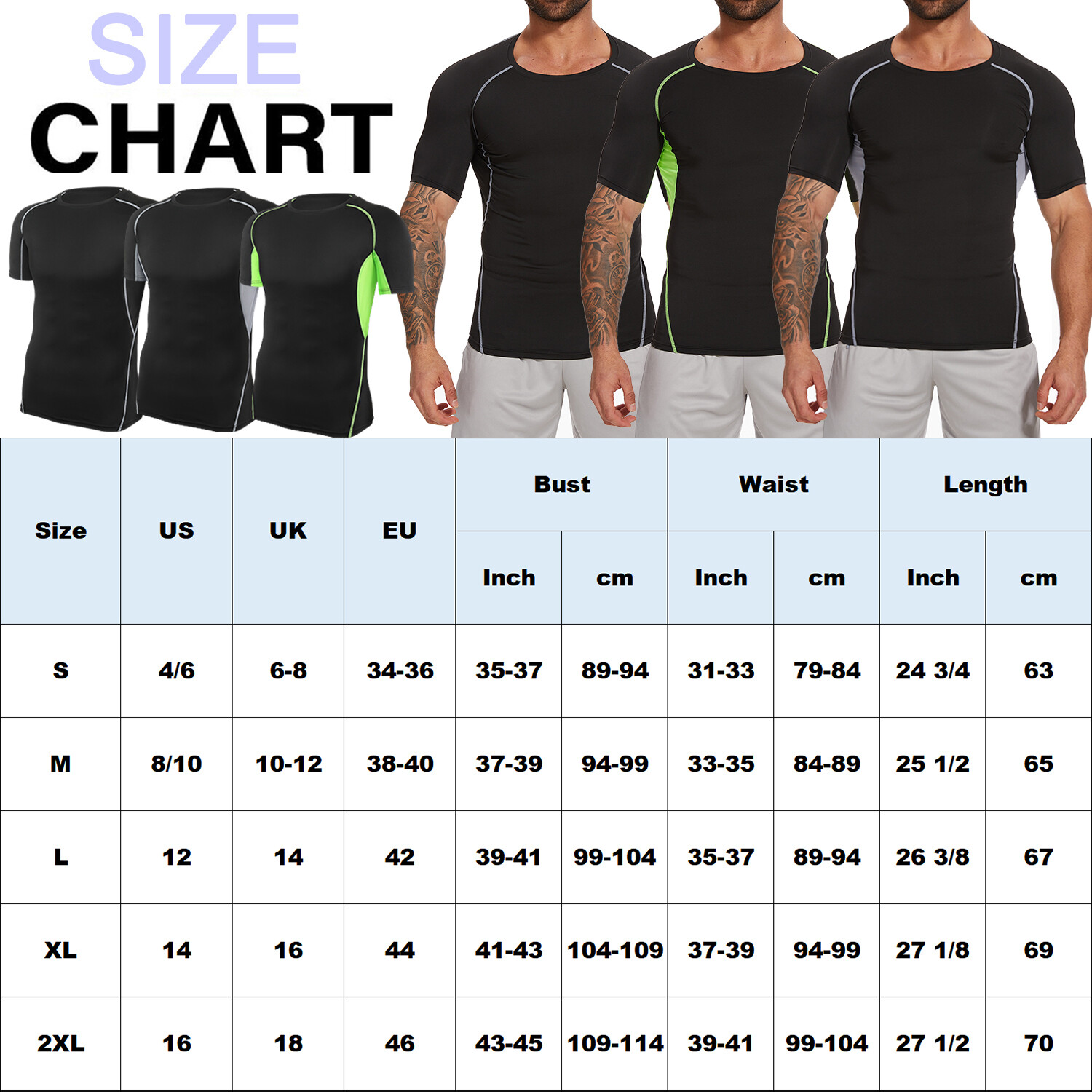 Men's Compression Short Sleeve Sports Running Shirts Fitness Quick Dry T-shirt gallery