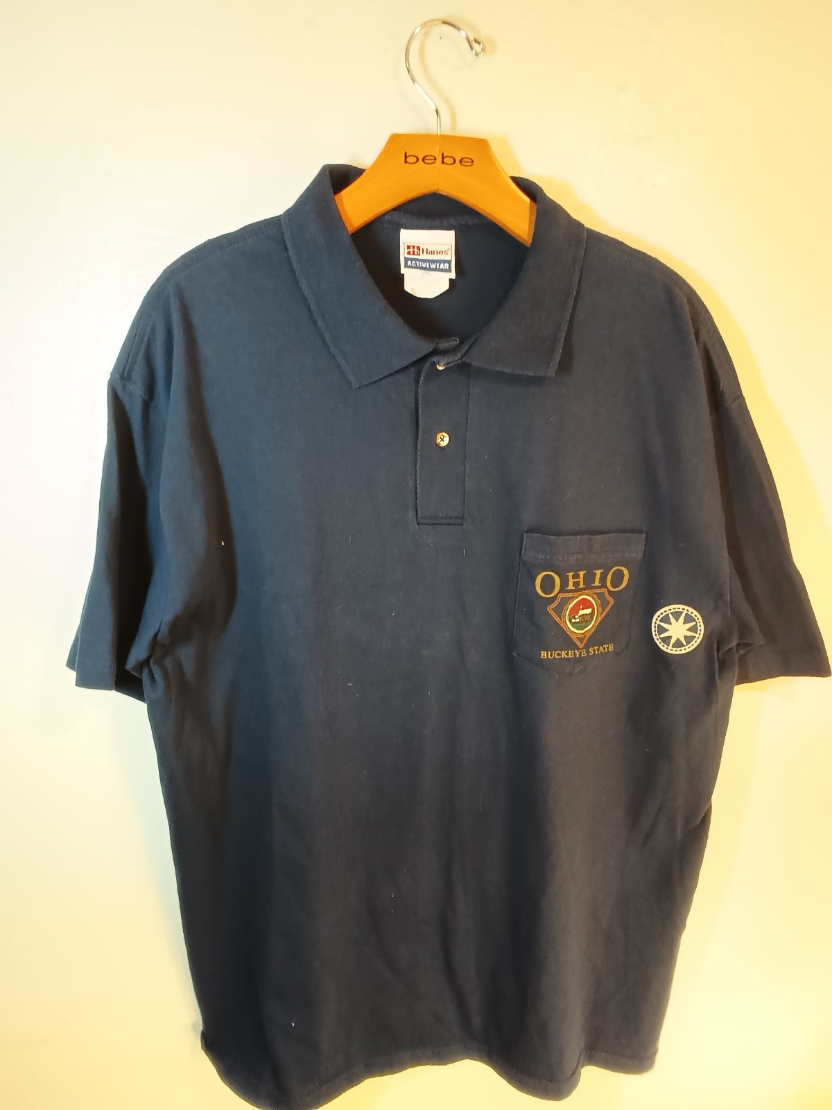 vintage old Single Stitch Polo Ohio Buckeye shirt ADULT LARGE 42-44 Hanes gallery