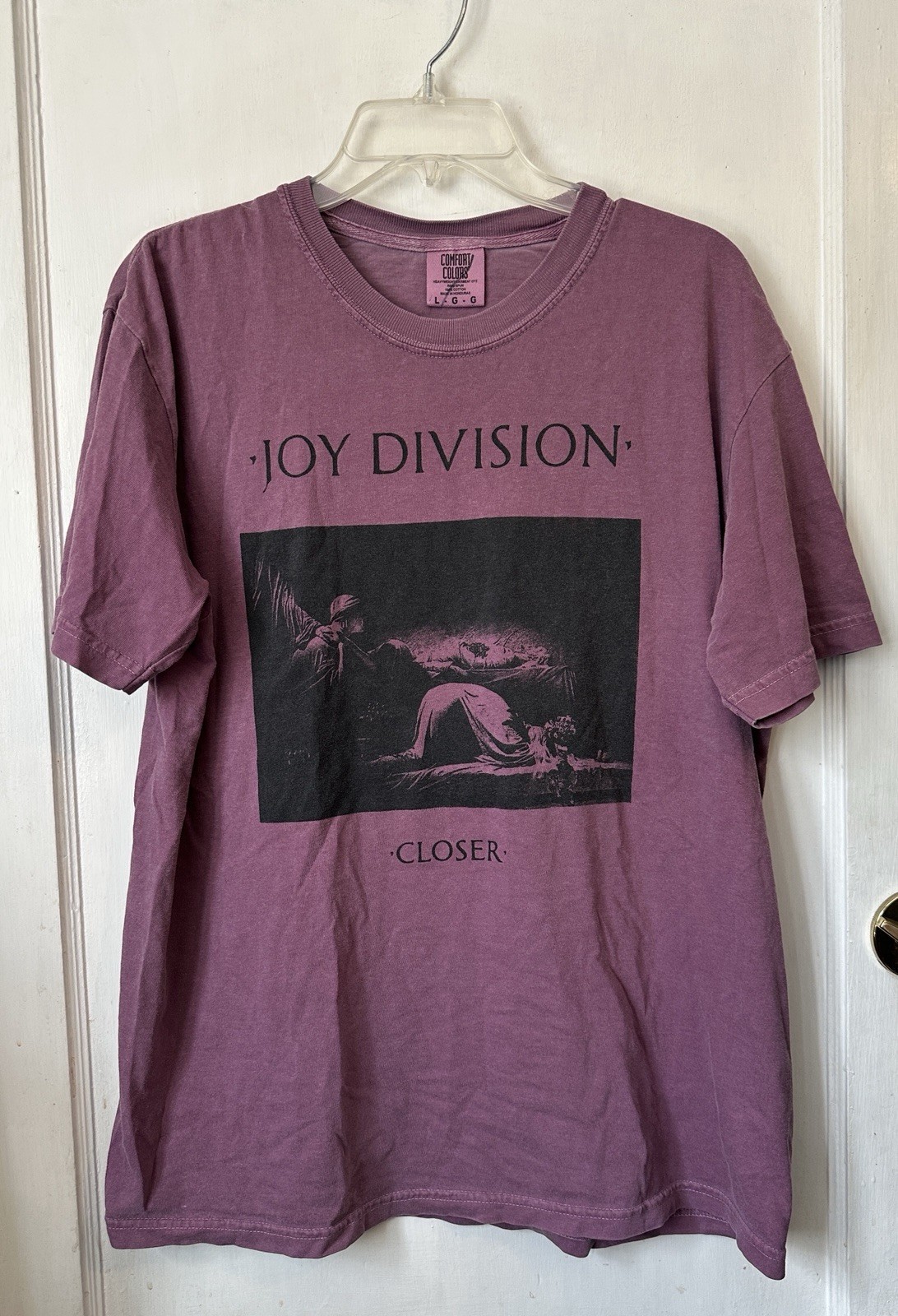 Comfort Colors JOY DIVISION CLOSER Peter Saville Photography Tee Shirt Plum L