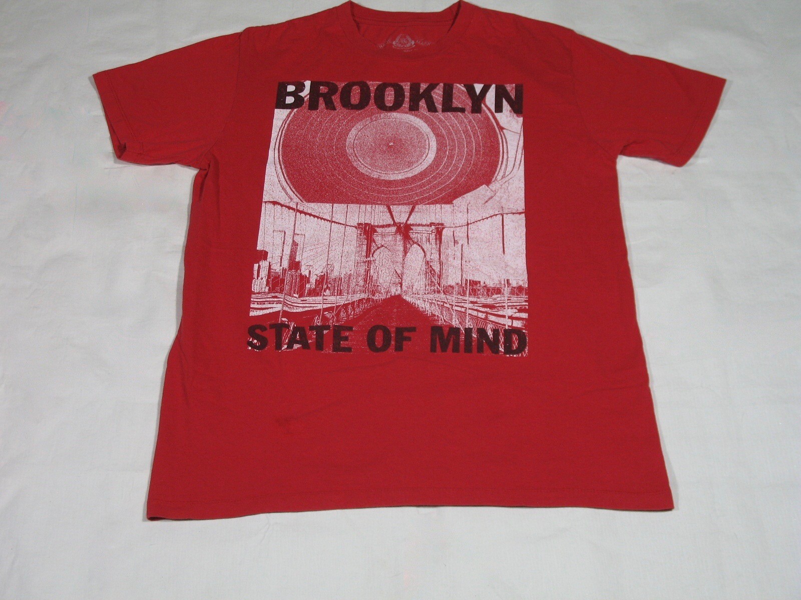 Brooklyn State of Mind T-Shirt Mens M Brooklyn Bridge Red Short Sleeve gallery
