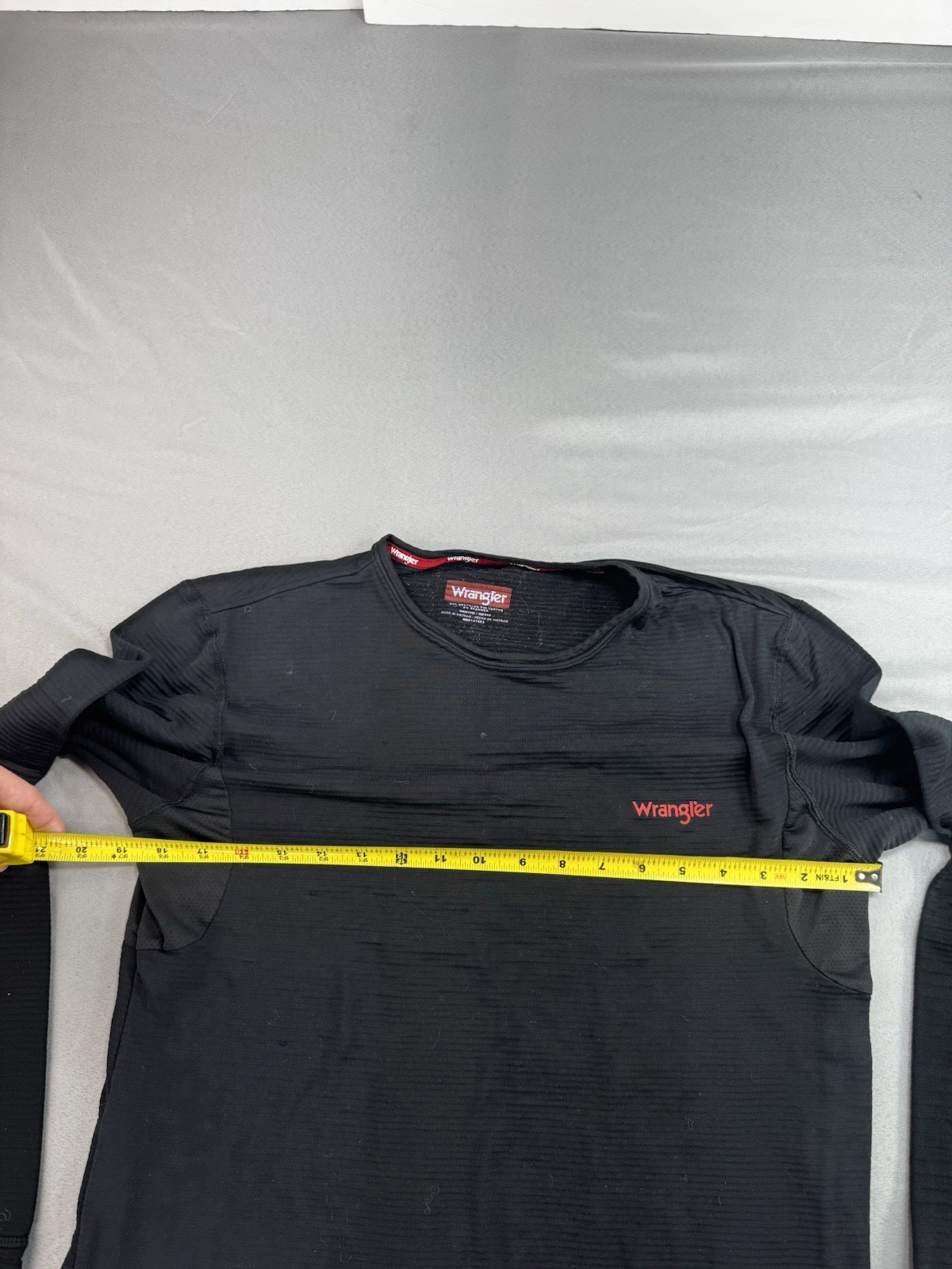Wrangler Black Knit Long Sleeve Work Shirt Mens Size Medium Stretch gallery