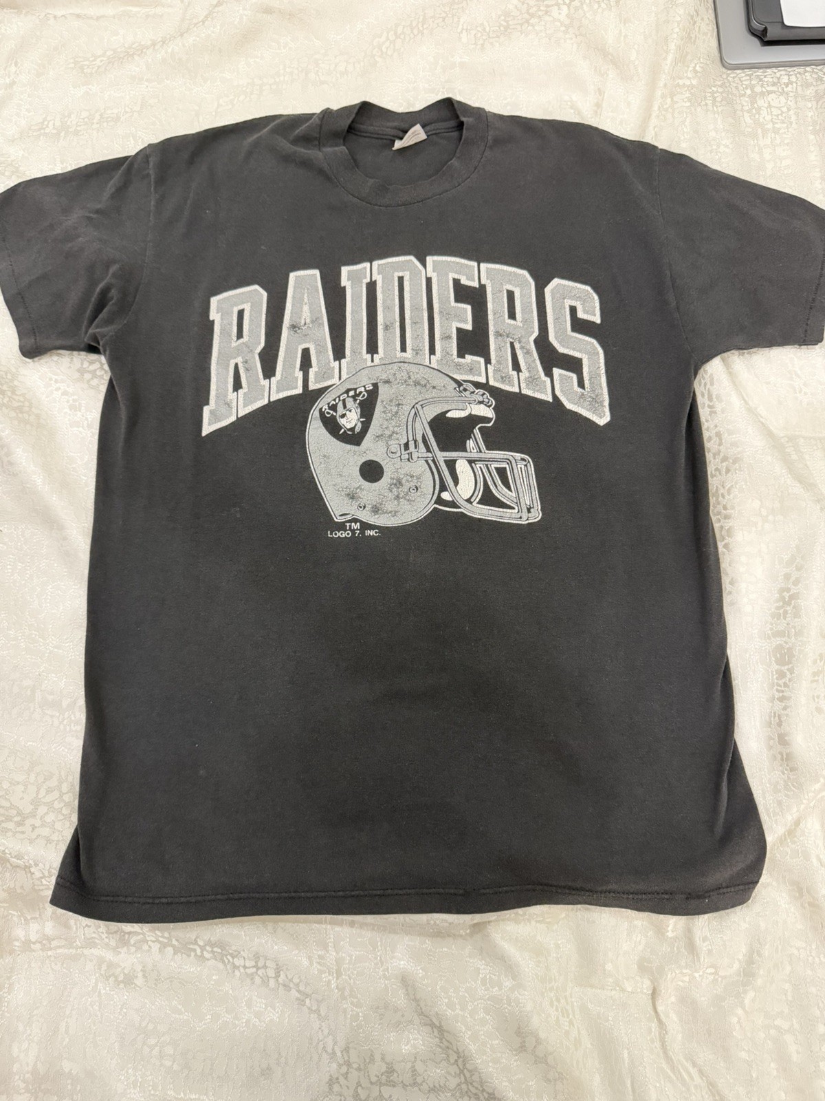 Vintage Starter Los Angeles Raiders T Shirt Black Mens XL Single Stitch