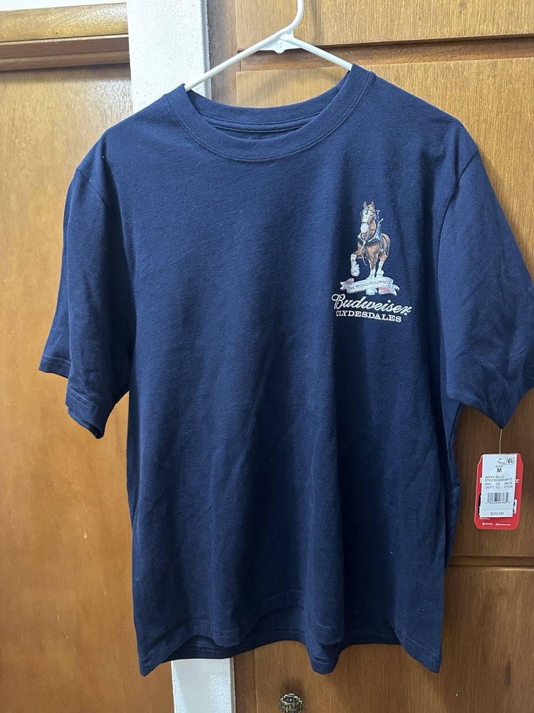 Budweiser Clydesdales M Short Sleeve King of Beers American Graphic T-Shirt NWT