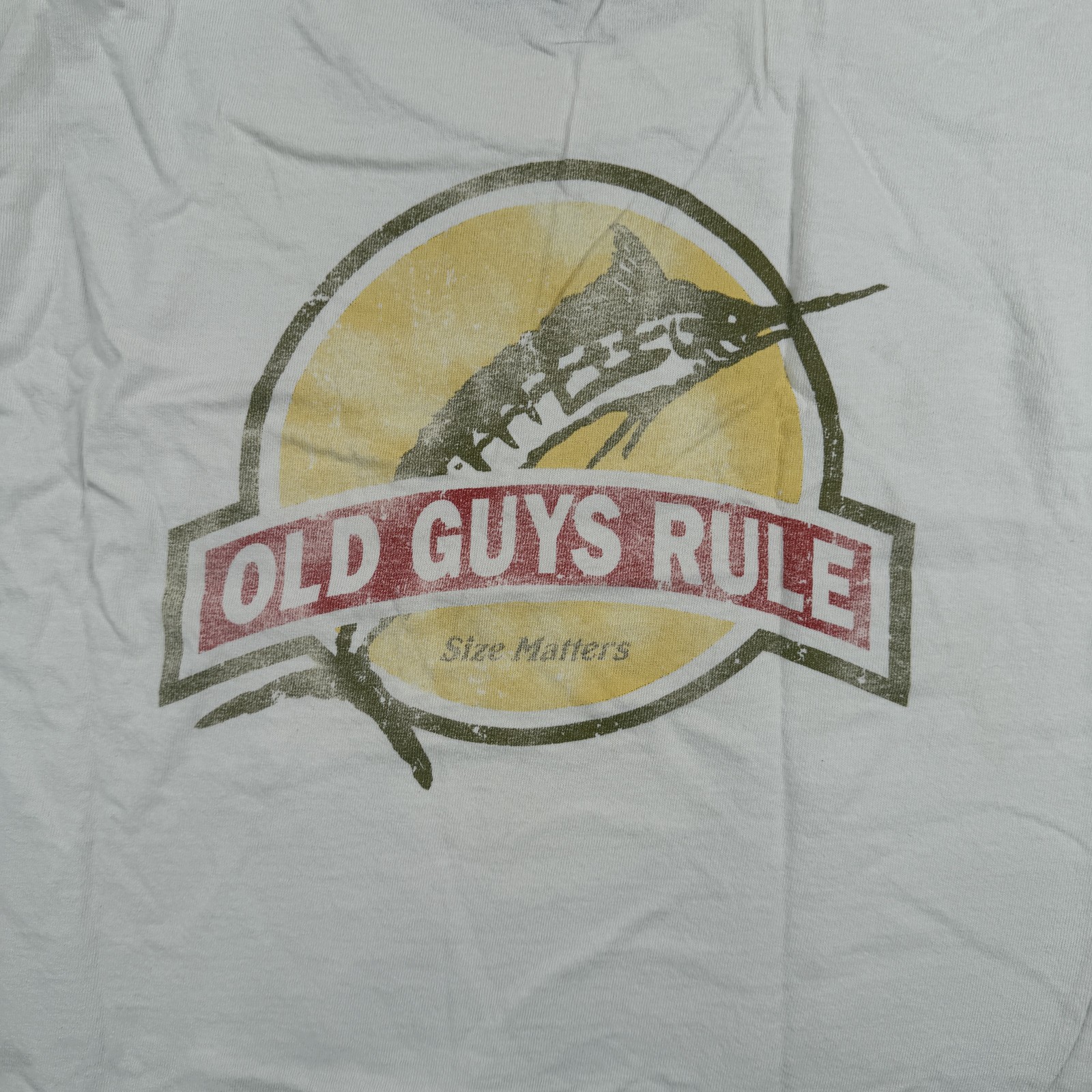 Old Guys Rule Size Matters Marlin Fishing T-Shirt Men's White Pocket Tee XL gallery