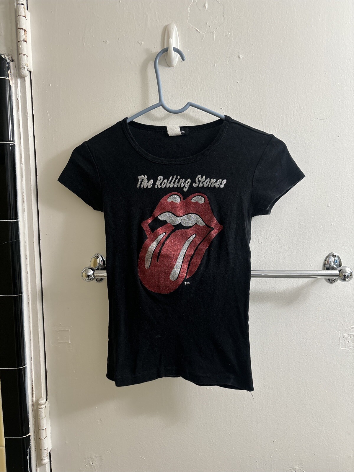 VTG The Rolling Stones Black Shirt Glamhead( Runs Small )Women's FREE SHIP gallery