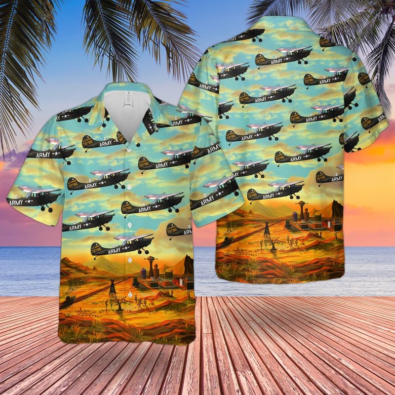 US Army Cessna O 1 Bird Dog Hawaiian Shirt
