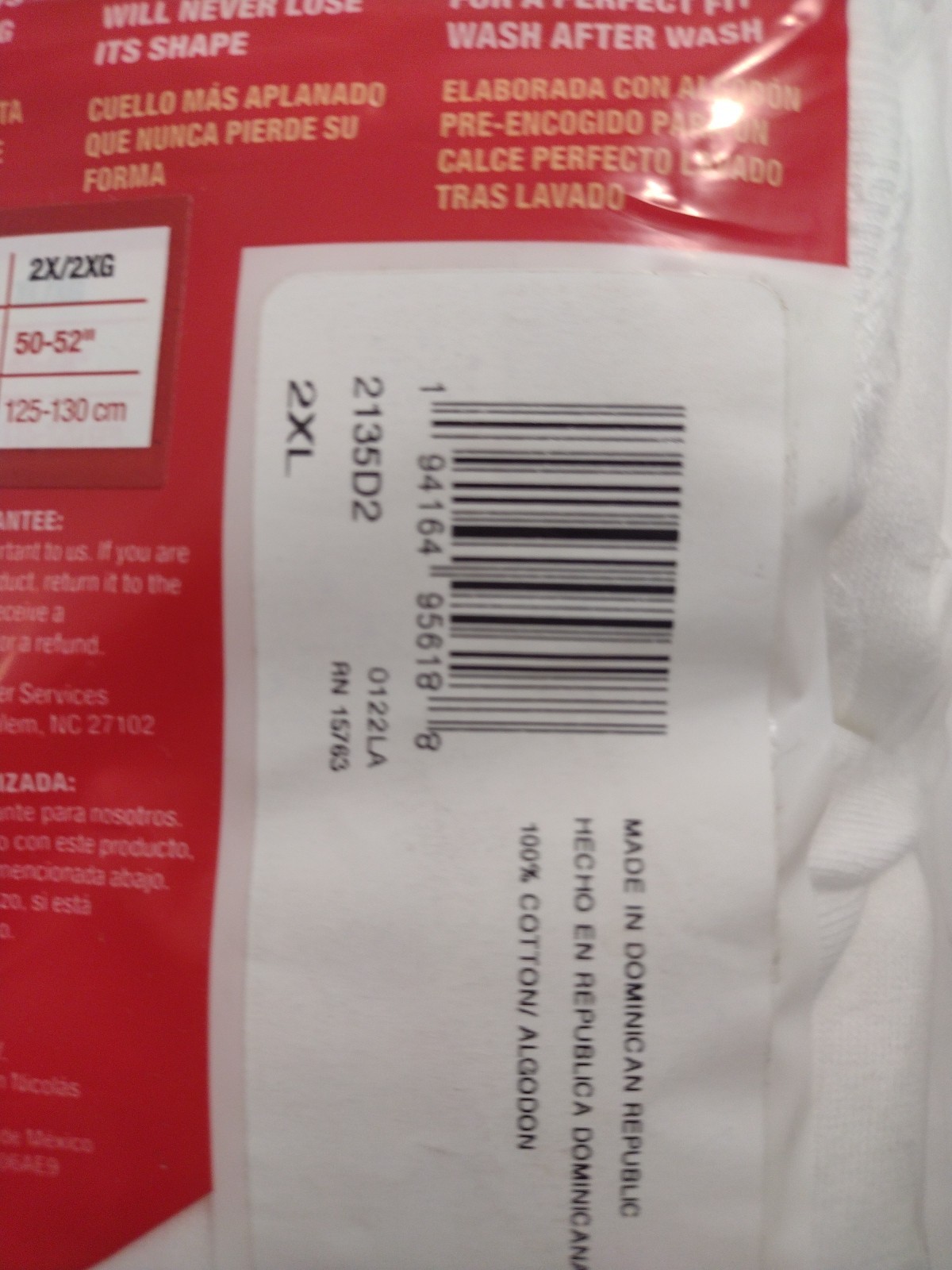 Hanes Cool DRI TAGLESS® Men`s T-Shirt (Pack of 2) White size 2XL/2XG/2TG 50-52 gallery