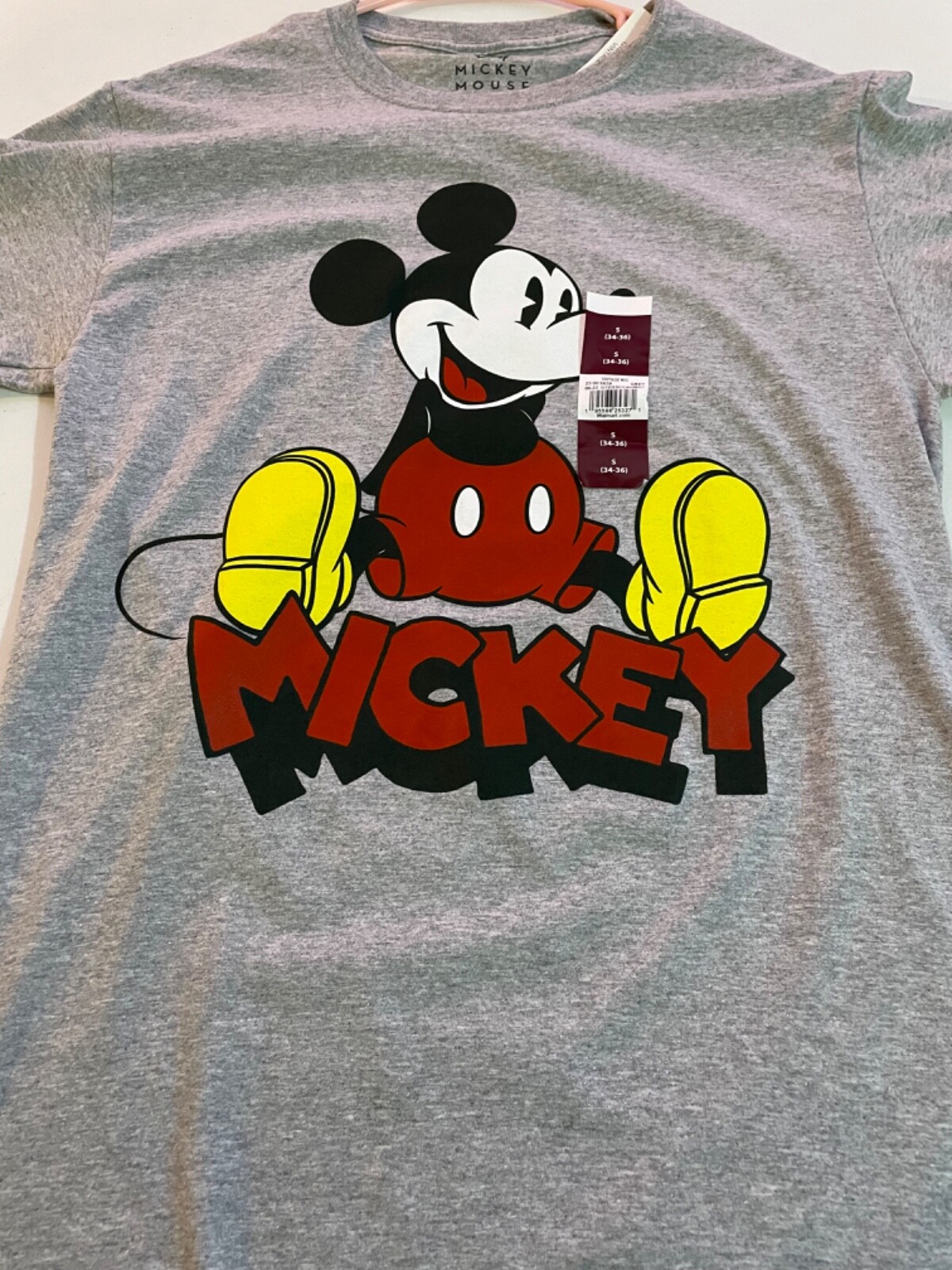 Disney Vintage Mickey Gray Short Sleeve Tee Men's 34-36 gallery