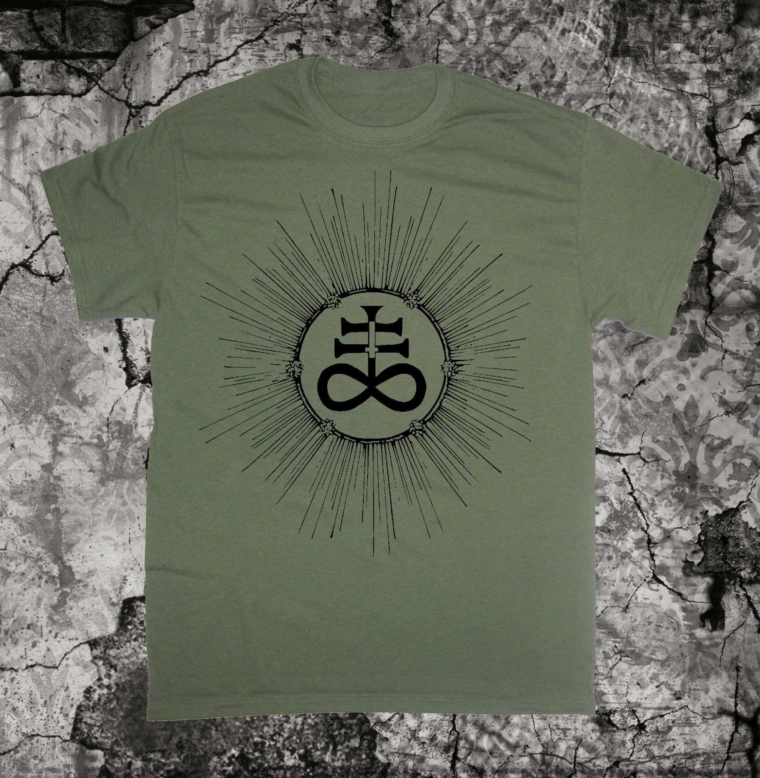 Leviathan Cross T Shirt Punk Occult Gothic Baphomet Satanic Goat Skull Pentagram gallery
