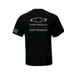 NEW CHEVY PERFORMANCE USA FLAG BLACK SHORT SLEEVE MENS COTTON TEE SHIRT D7893