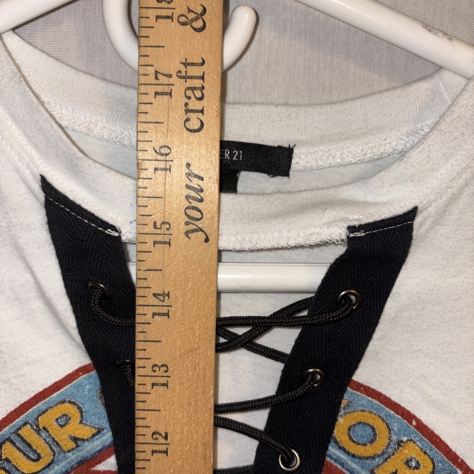 Forever 21 Van Halen Graphic Lace-Up Band Tee Womens Size Small gallery