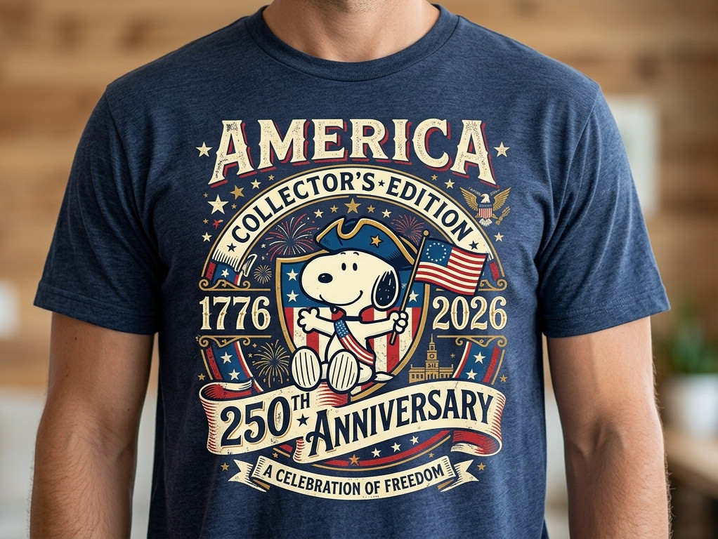America 250th Anniversary Snoopy 1776-2026 Patriotic Tee gallery