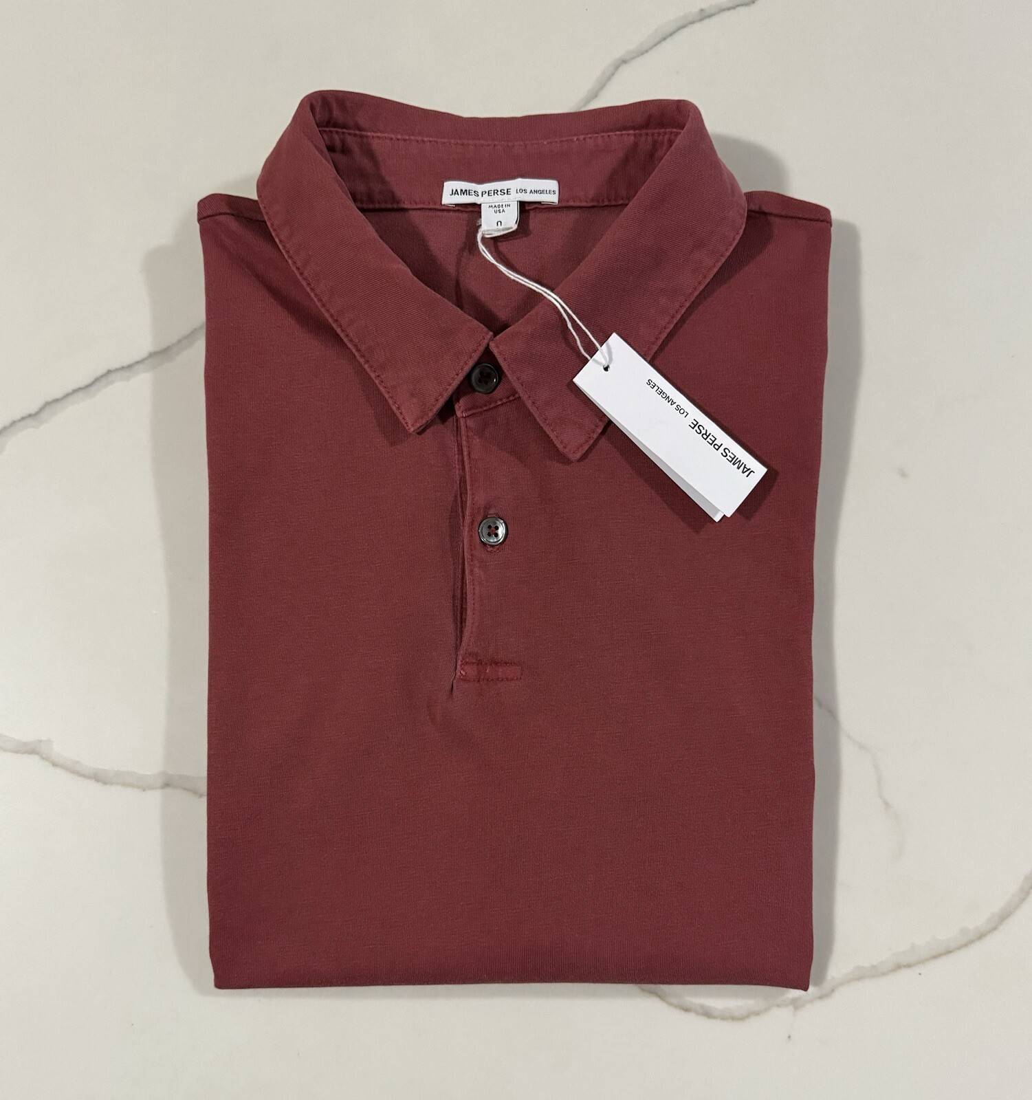 JAMES PERSE Men's Suede Jersey S/S Polo Retail: $135 (NWT) gallery