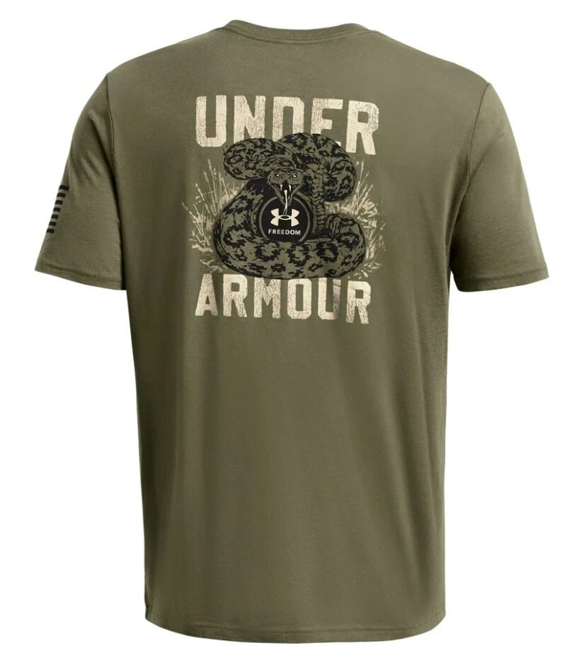 Under Armour UA Freedom Made Men's T-Shirt 2XL Loose Fit Snake OD Marine NWT gallery
