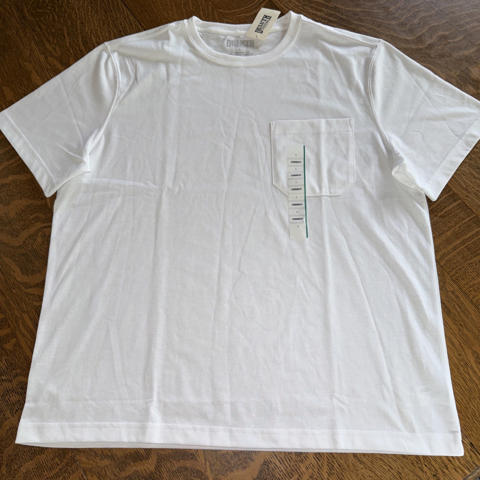 Duluth Trading Co. Men’s 40 Grit L Standard Fit Untucked Length White T-Shirt