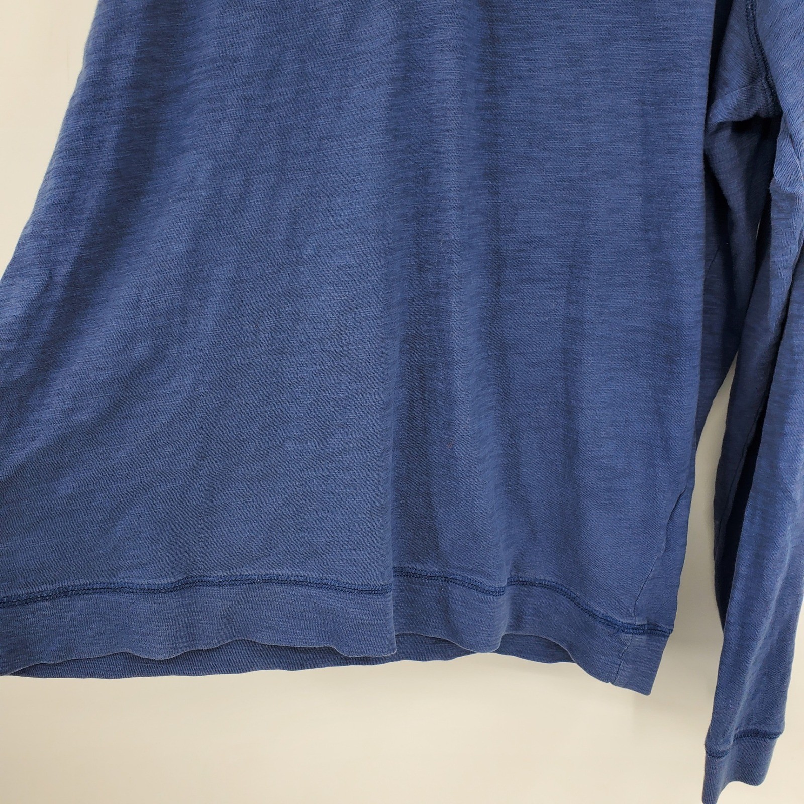 Vince Mens Blue Long Sleeve Cotton Slub Henley Shirt XL Casual Everyday gallery