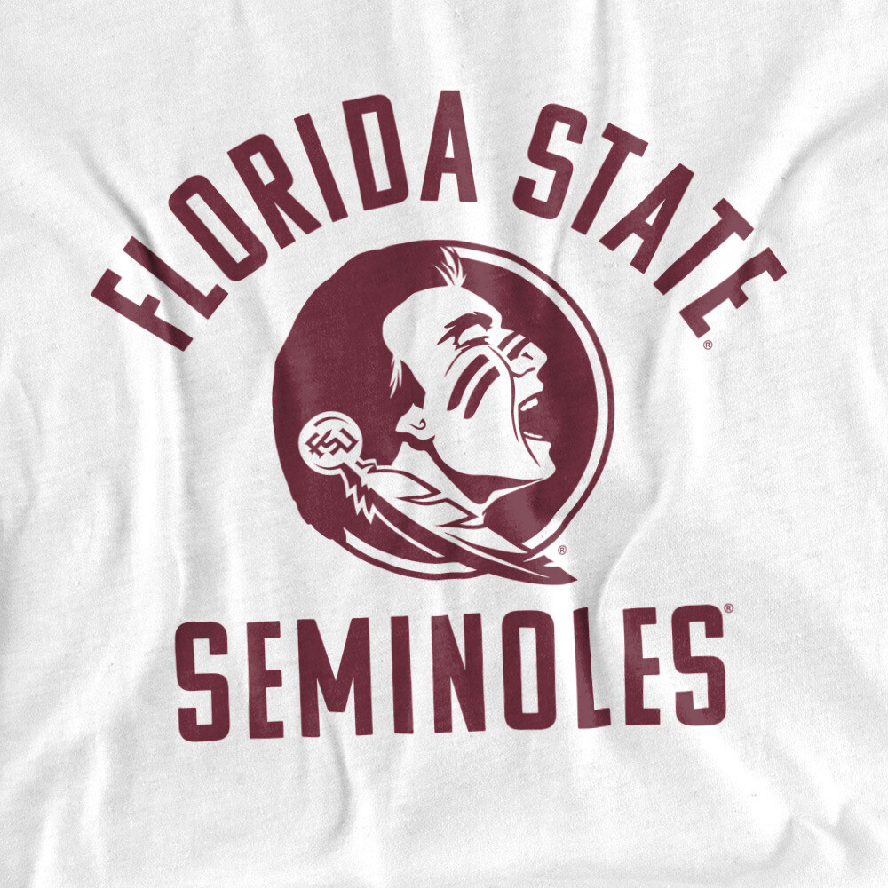 Florida State Adult T-Shirt FSU Seminoles Official One ColorLogo, White S-5XL gallery