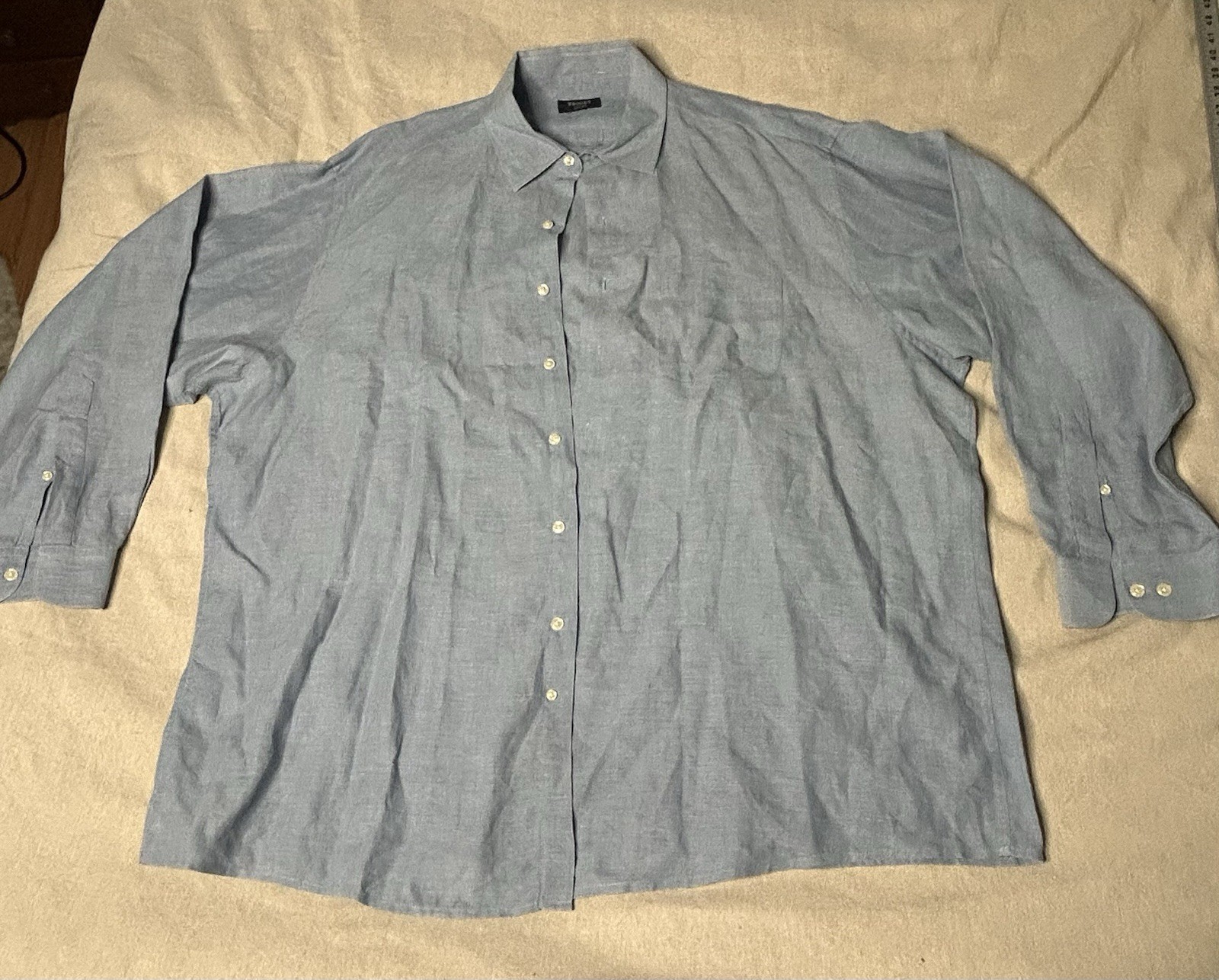 Vintage Brooks Sport Shirt Mens Large Light Blue Button Down Sport Shirt B5