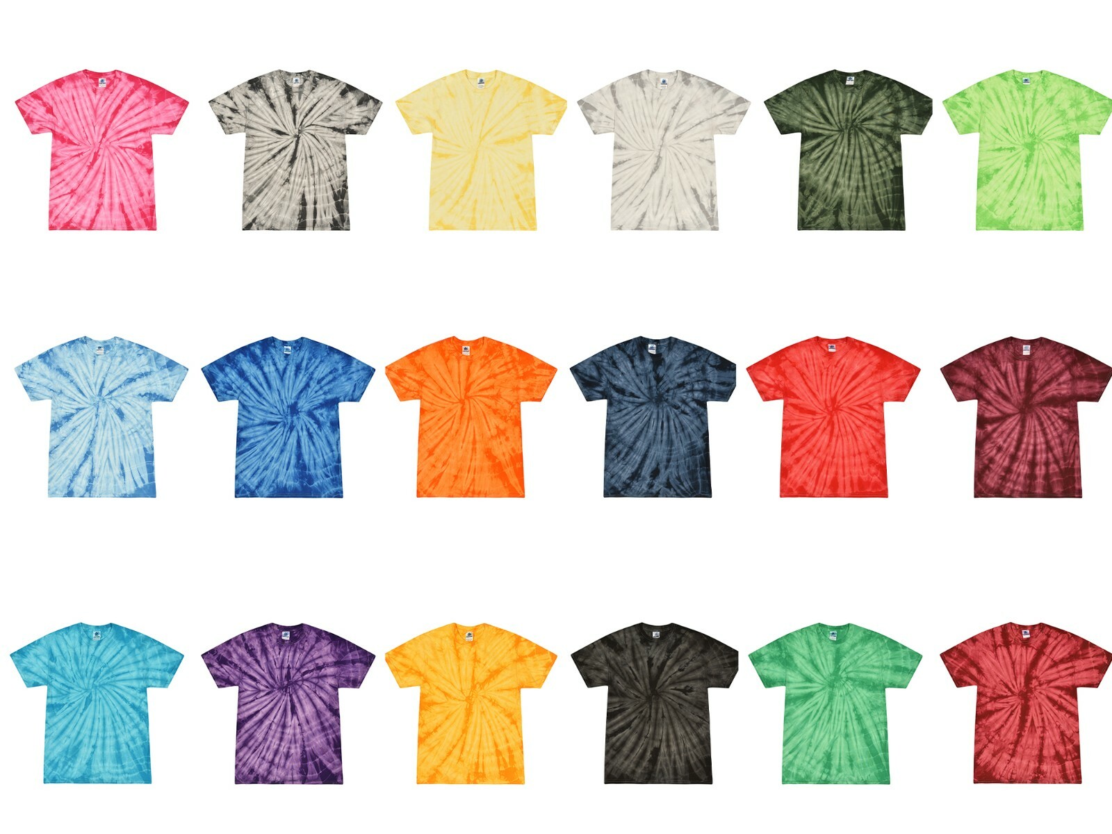 Tie Dye T-Shirts Red, Blue, Pink, Purple, Black, Green Kids Adult 100% Cotton gallery