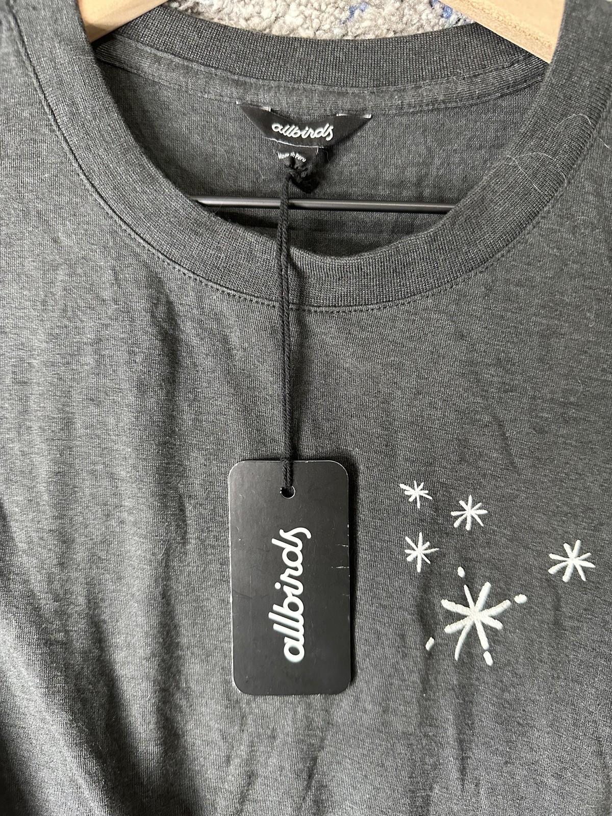 Allbirds Shirt Mens Small Gray TrinoXO Tee Classic Holiday Graphic Merino Wool gallery