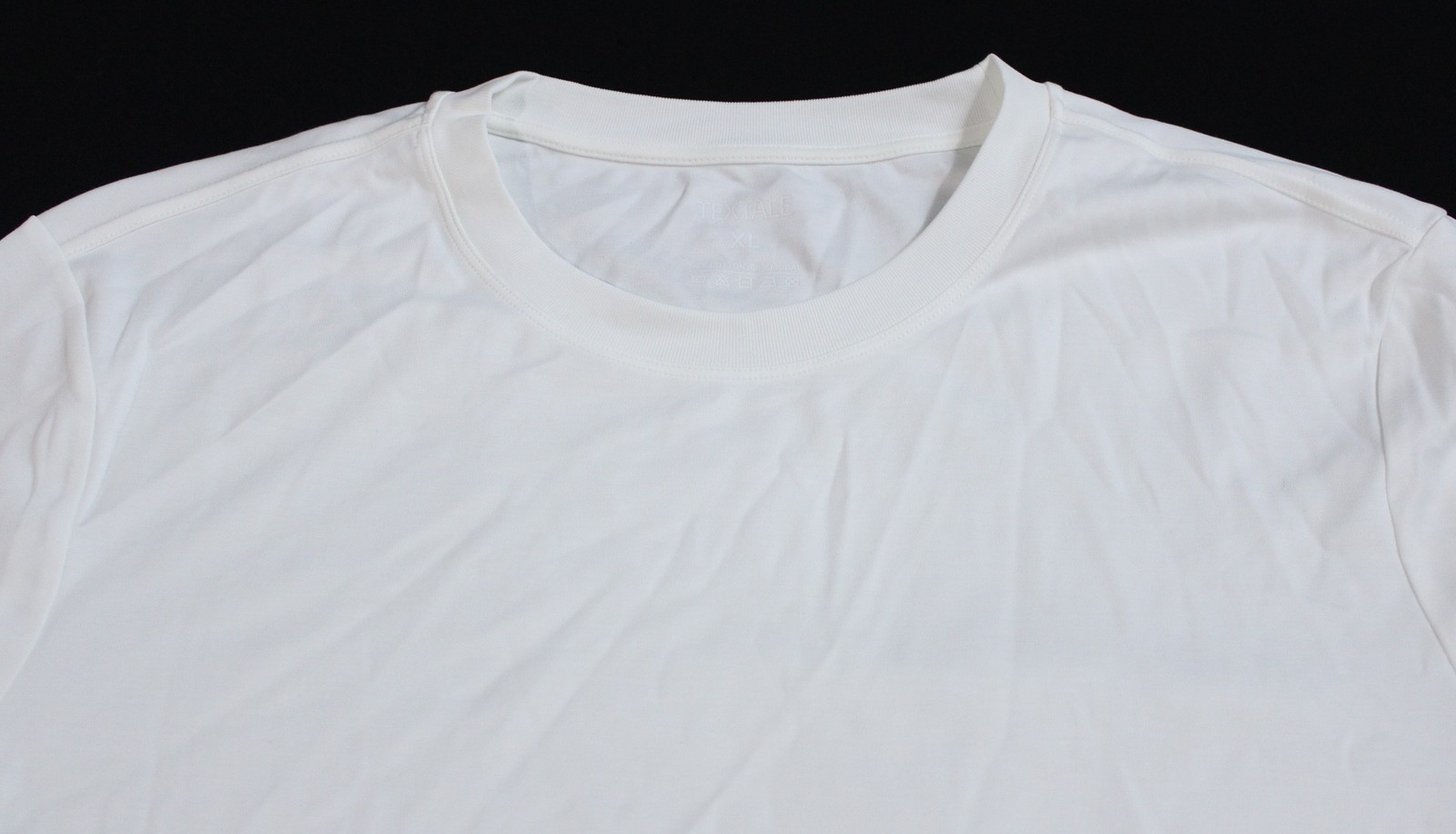 Textale Men's Ribbed Neckline Solid Basic Short Sleeve Tee EJ3 White Size XL gallery