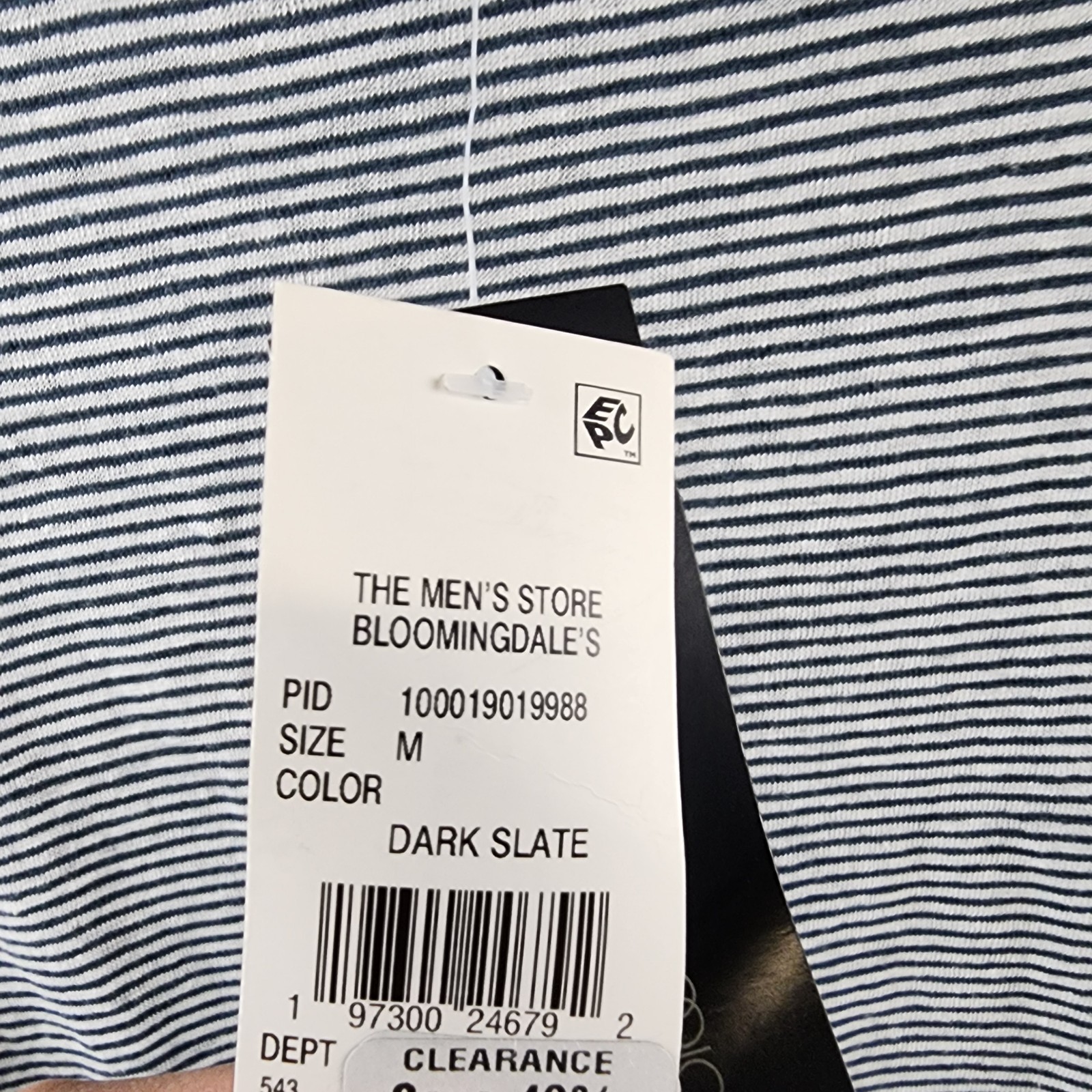 The Men's Store at Bloomingdale's Striped Linen Tee Men's Size Medium Dark Slate gallery