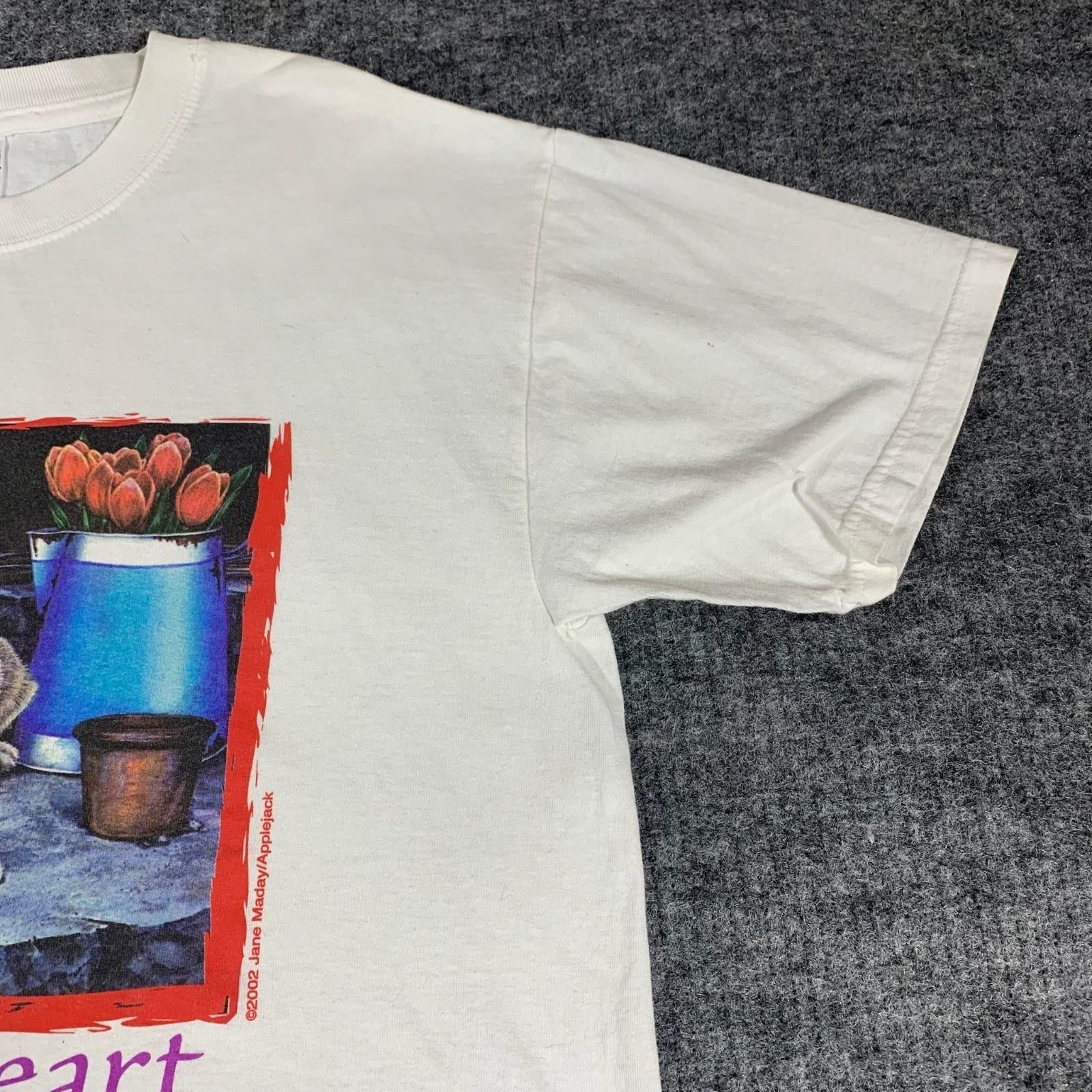 VTG Gildan T Shirt Mens Large L White Have A Heart Dogs Puppy Cute Y2K Retro gallery